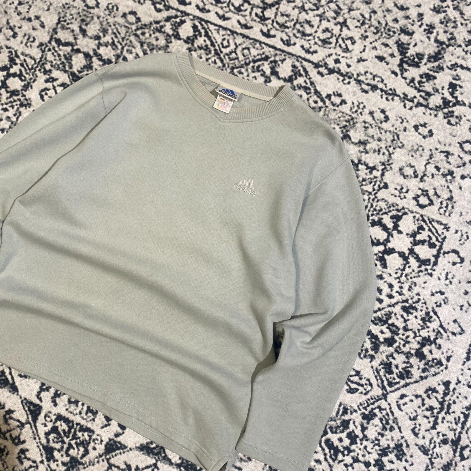 Adidas × Vintage Vintage Adidas Unisex Mint Green Cotton Crewneck Size L Size US L / EU 52-54 / 3 - 2 Thumbnail