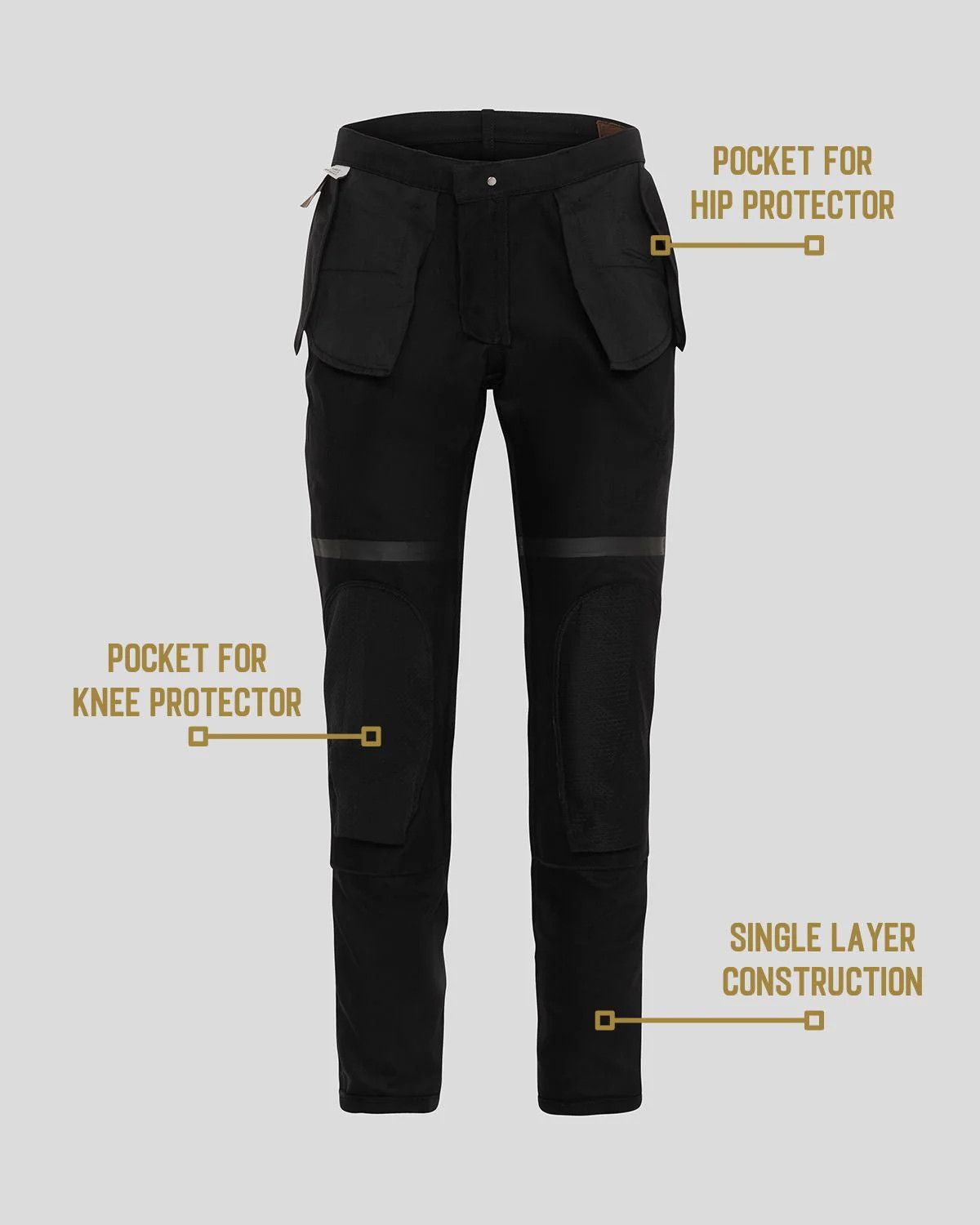 THE ROKKER COMPANY Rokker 1040 Chino Black Motorcycle Trousers Pants Size US 30 / EU 46 - 3 Thumbnail
