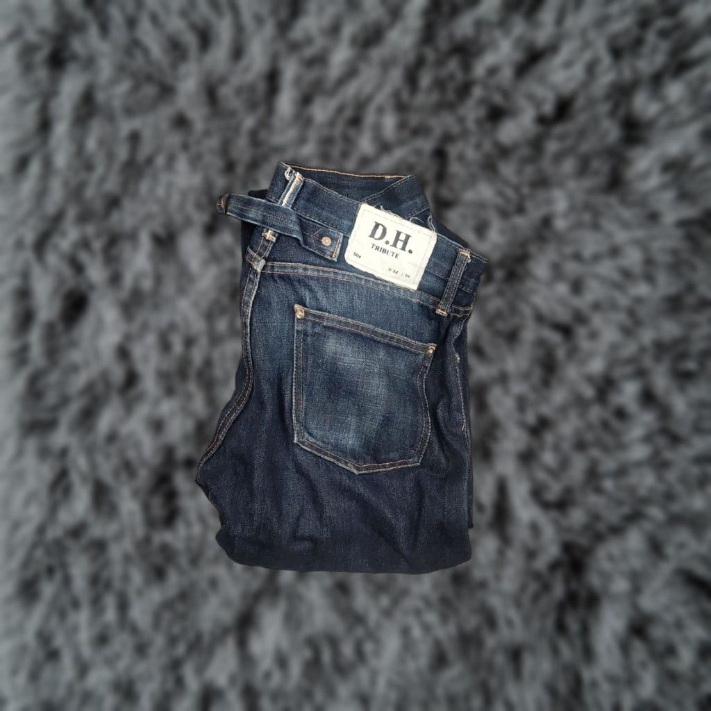 Denime VINTAGE Vintage D.H. Tribute Japanese Selvedge Faded Denim Jeans Size US 32 / EU 48 - 1 Thumbnail