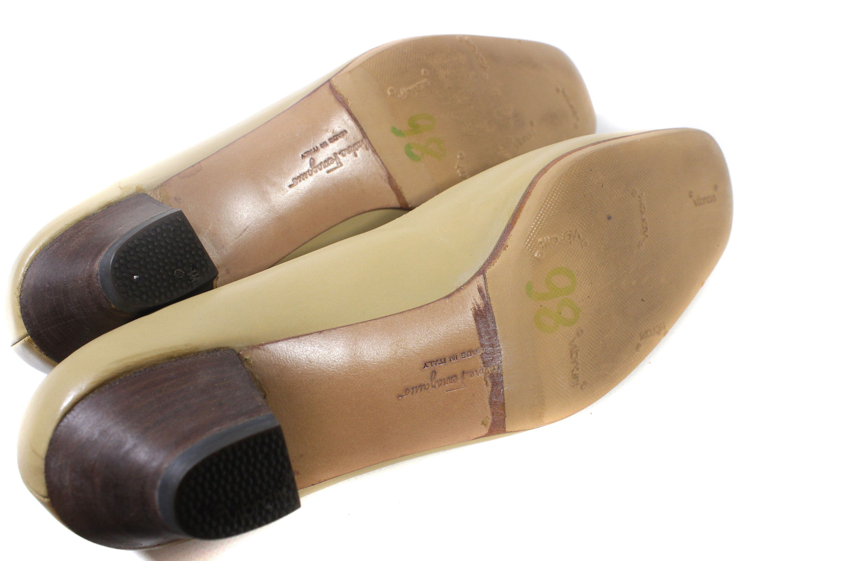 Salvatore Ferragamo 00S Logo Leather Heels Vintage Size US 9 / IT 39 - 6 Thumbnail