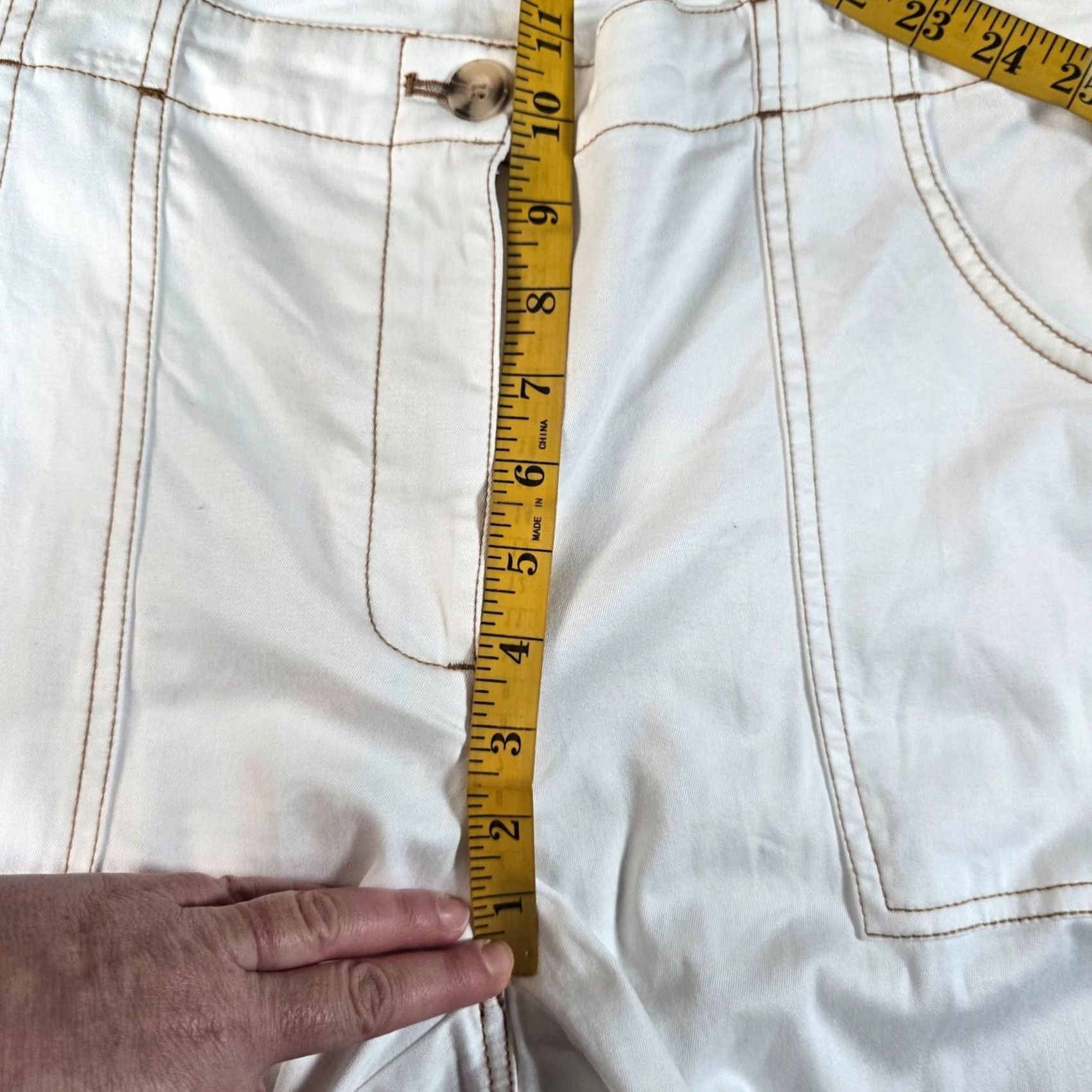 Joie Joie Jeans Womens Size 12 White Carpenter Baggy Straight Leg Cargo Casual Painte Mens Womens Girls Boys Size 34" / US 12 / IT 48 - 6 Thumbnail