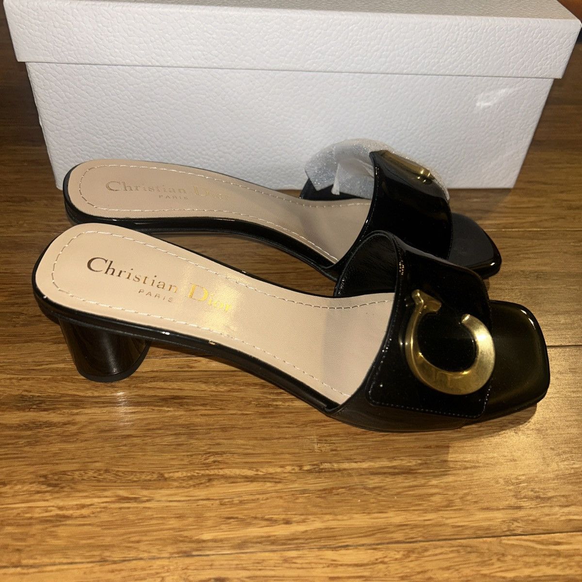 Dior Dior C'EST DIOR HEELED SLIDE Black Patent Calfskin Size US 7 / IT 37 - 6 Thumbnail