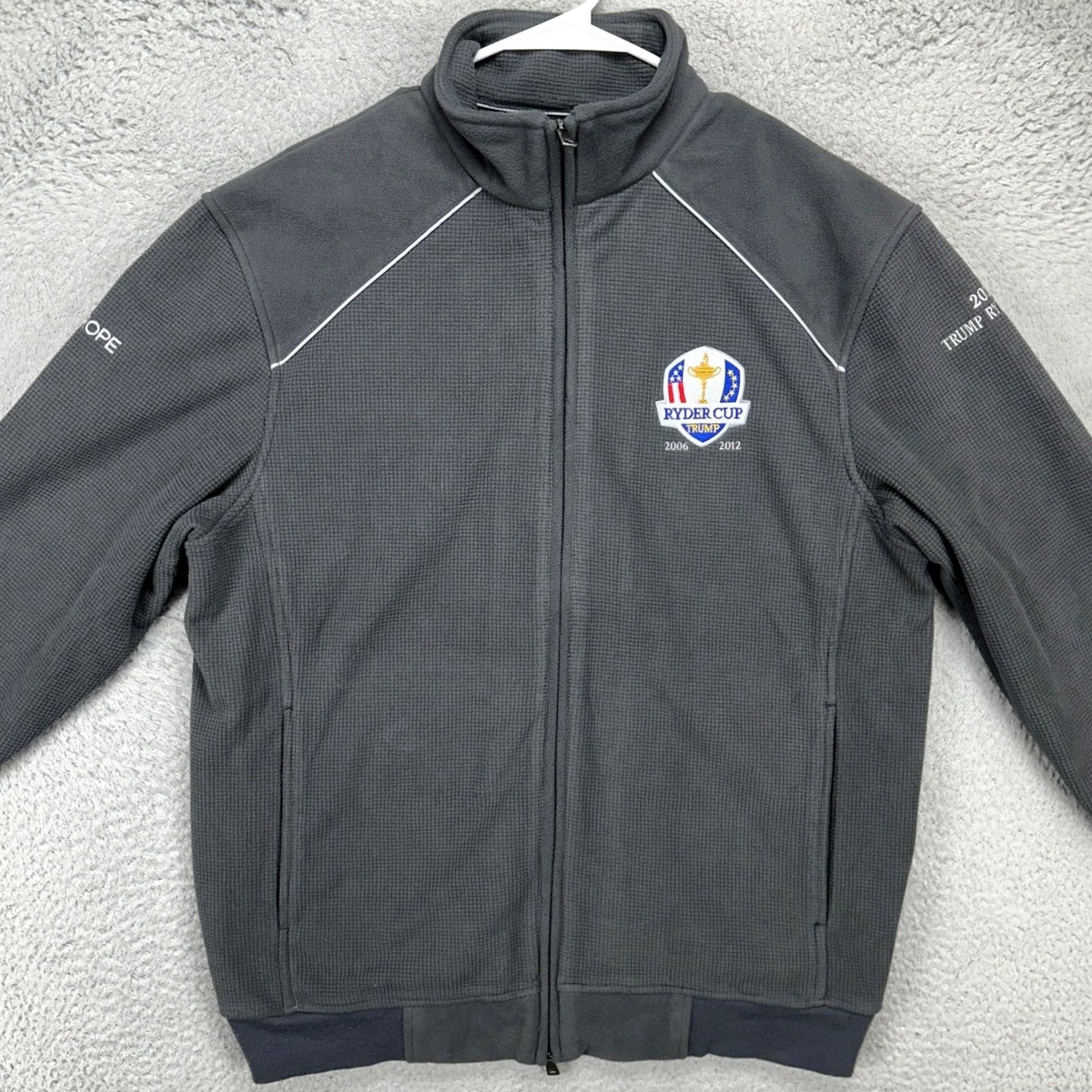 Vintage Greg Norman Jacket Fleece Mens Medium Gray Full Zip Golf Outerwear Europe Logo Ryder Cup USA? Size US M / EU 48-50 / 2 - 3 Thumbnail