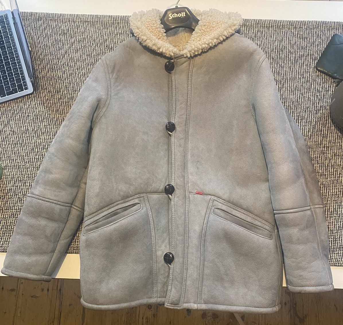 Schott × Supreme Supreme Schott Shearling Hooded Jacket Size US M / EU 48-50 / 2 - 13 Thumbnail