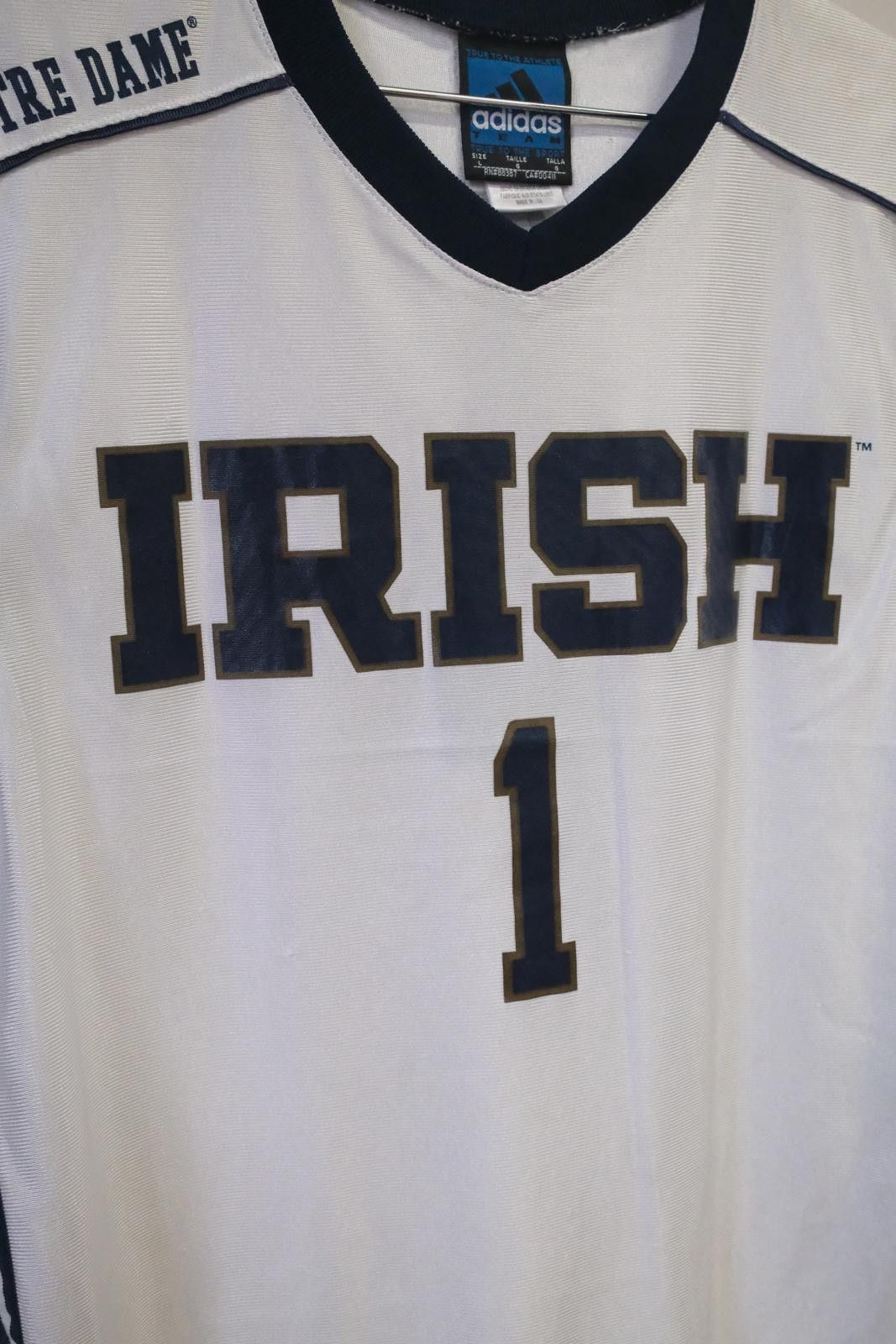 Adidas 00s Adidas Notre-Dame Fighting Irish #1 Basketball Jersey Size ONE SIZE - 4 Thumbnail