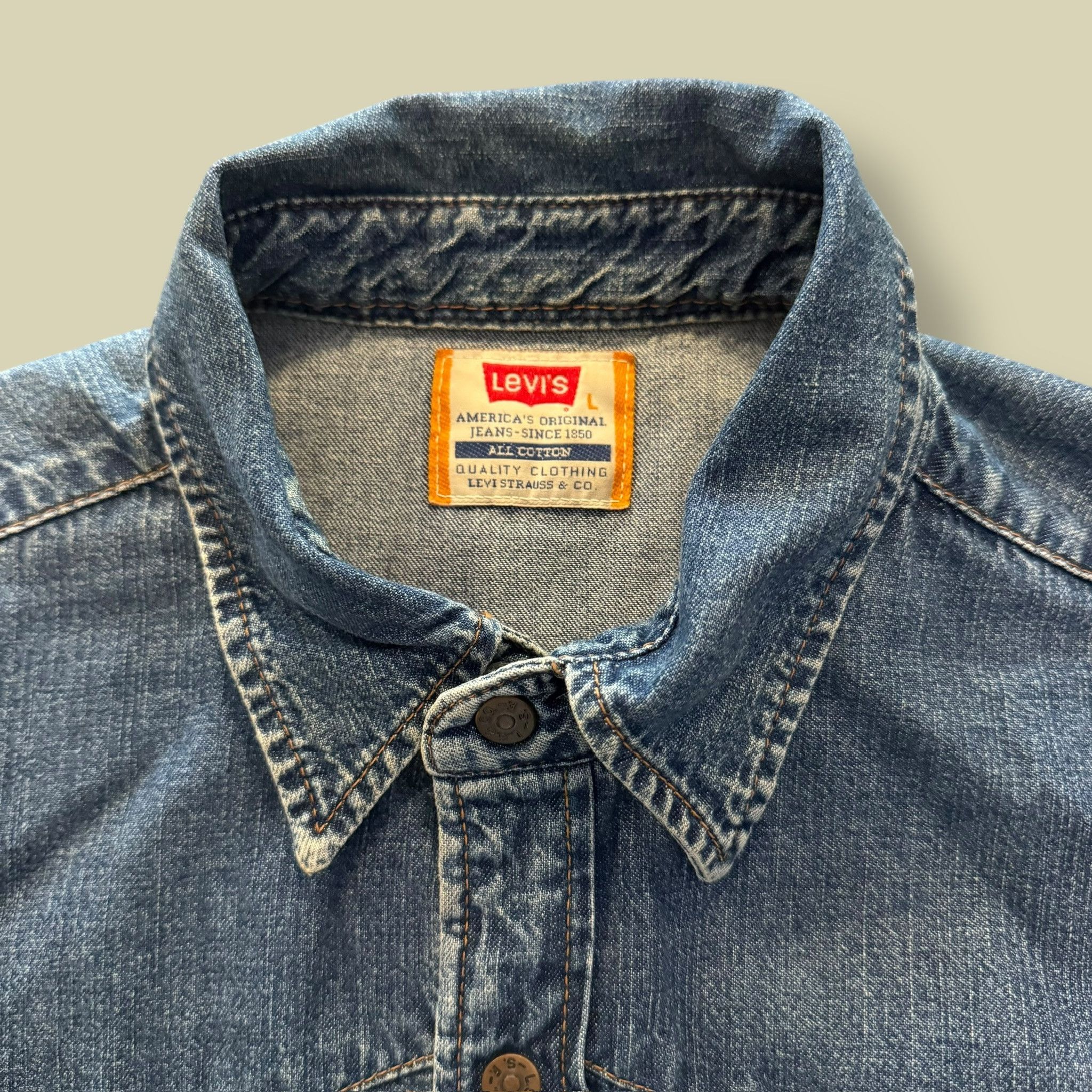 Levi's Levi's Shirt Blue Orange Tab Jeans Size US L / EU 52-54 / 3 - 2 Thumbnail