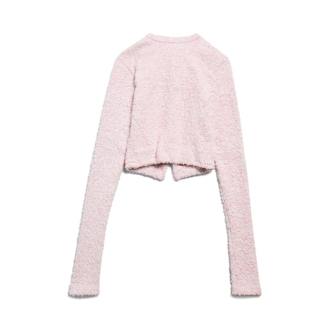 Balenciaga o1srvl11e1025 Cropped Cardigan in Pink Size XL / US 12-14 / IT 48-50 - 6 Thumbnail