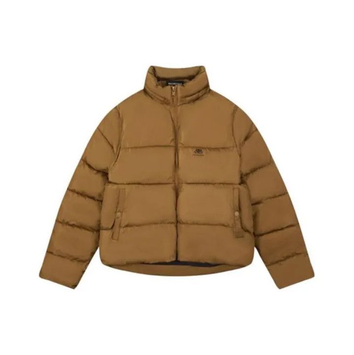 Balenciaga Balenciaga Brown Logo Long Sleeve Puffer Jacket Size US L / EU 52-54 / 3 - 1 Thumbnail