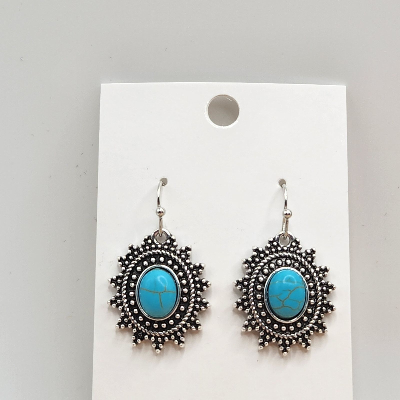 Other Boho Medallion Turquoise Mosaic Dangle Earrings Size ONE SIZE - 2 Thumbnail