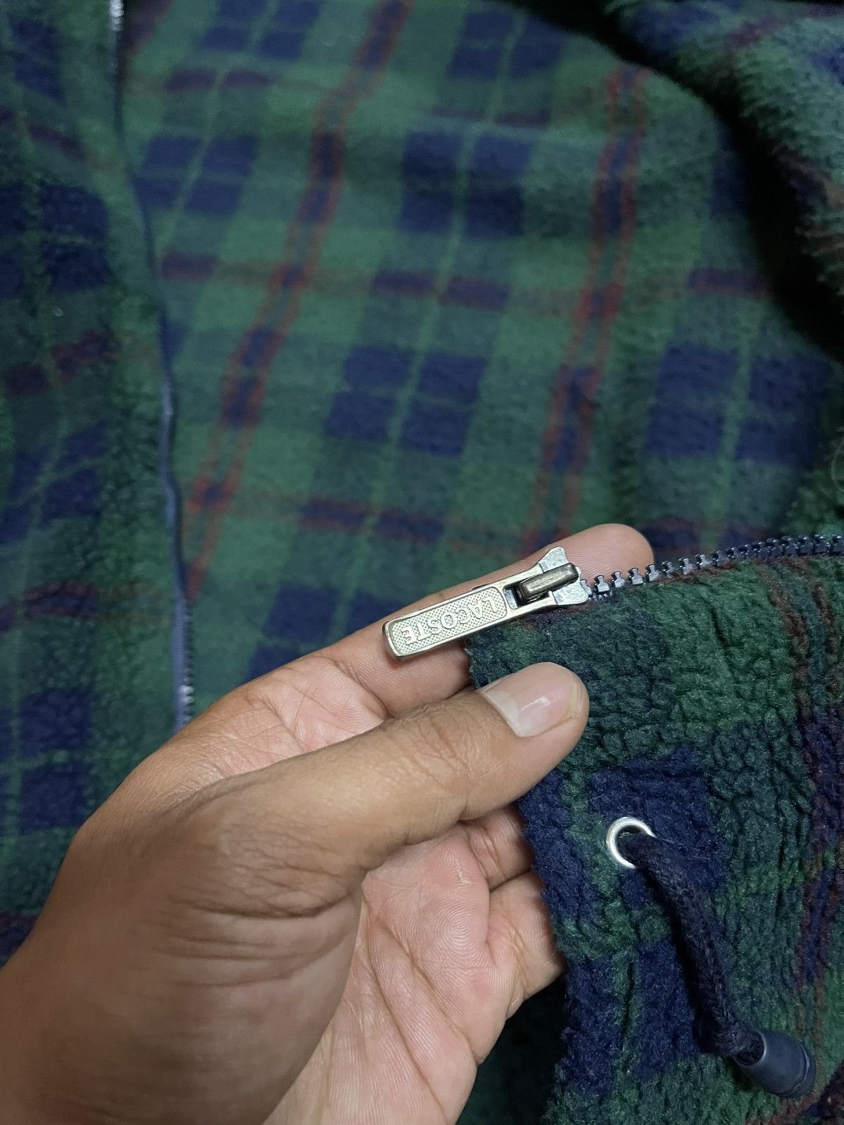 Lacoste × Vintage Vintage Lacoste Sherpa fleece Plaid Jacket Size US L / EU 52-54 / 3 - 9 Thumbnail