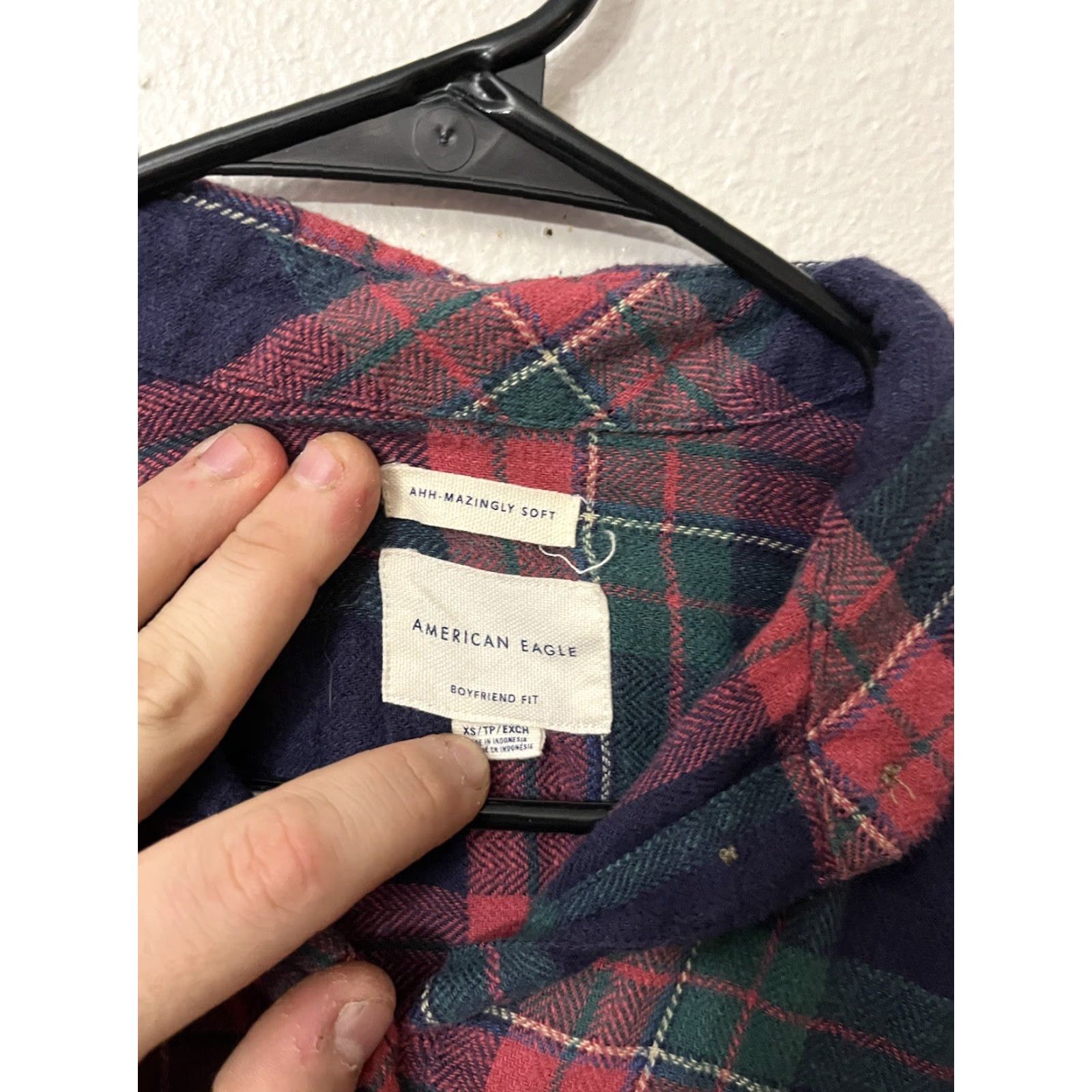 American Eagle Outfitters American Eagle Outfitters Shirt XS Multicolor Plaid Button-Up Chambray 100% Cotton Womens Size XS / US 0-2 / IT 36-38 - 3 Thumbnail
