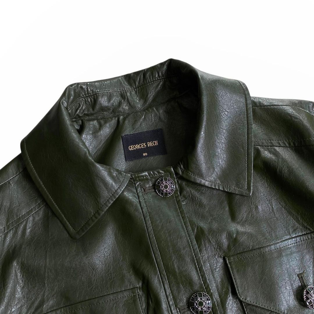 Other Georges Rech elastic tie waist faux leather jacket Size M / US 6-8 / IT 42-44 - 4 Thumbnail