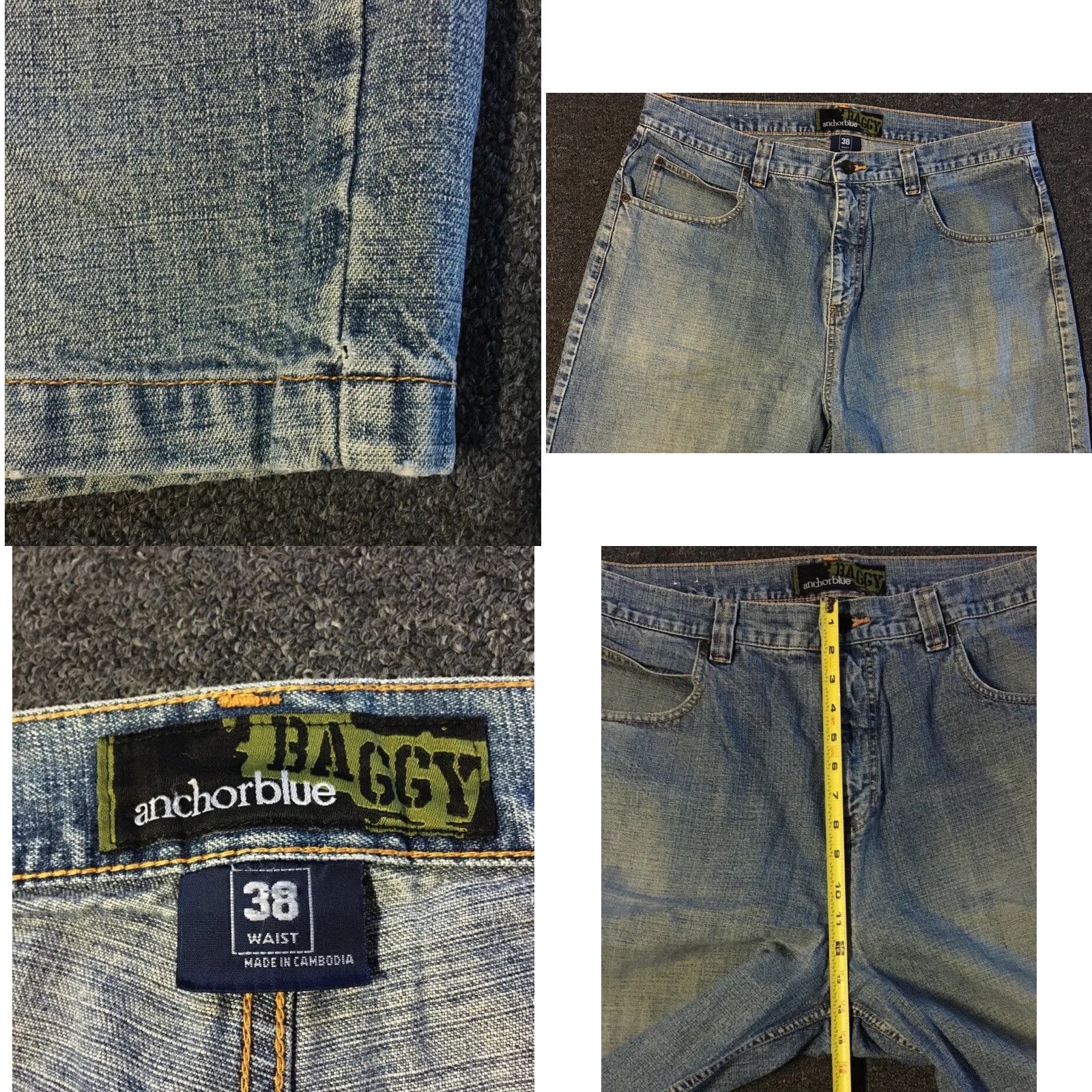 JNCO VINTAGE Anchor Blue Baggy Jean Shorts 38 Distressed 90s Grunge Skate Jnco Denim Mens Blue Size US 38 / EU 54 - 8 Thumbnail