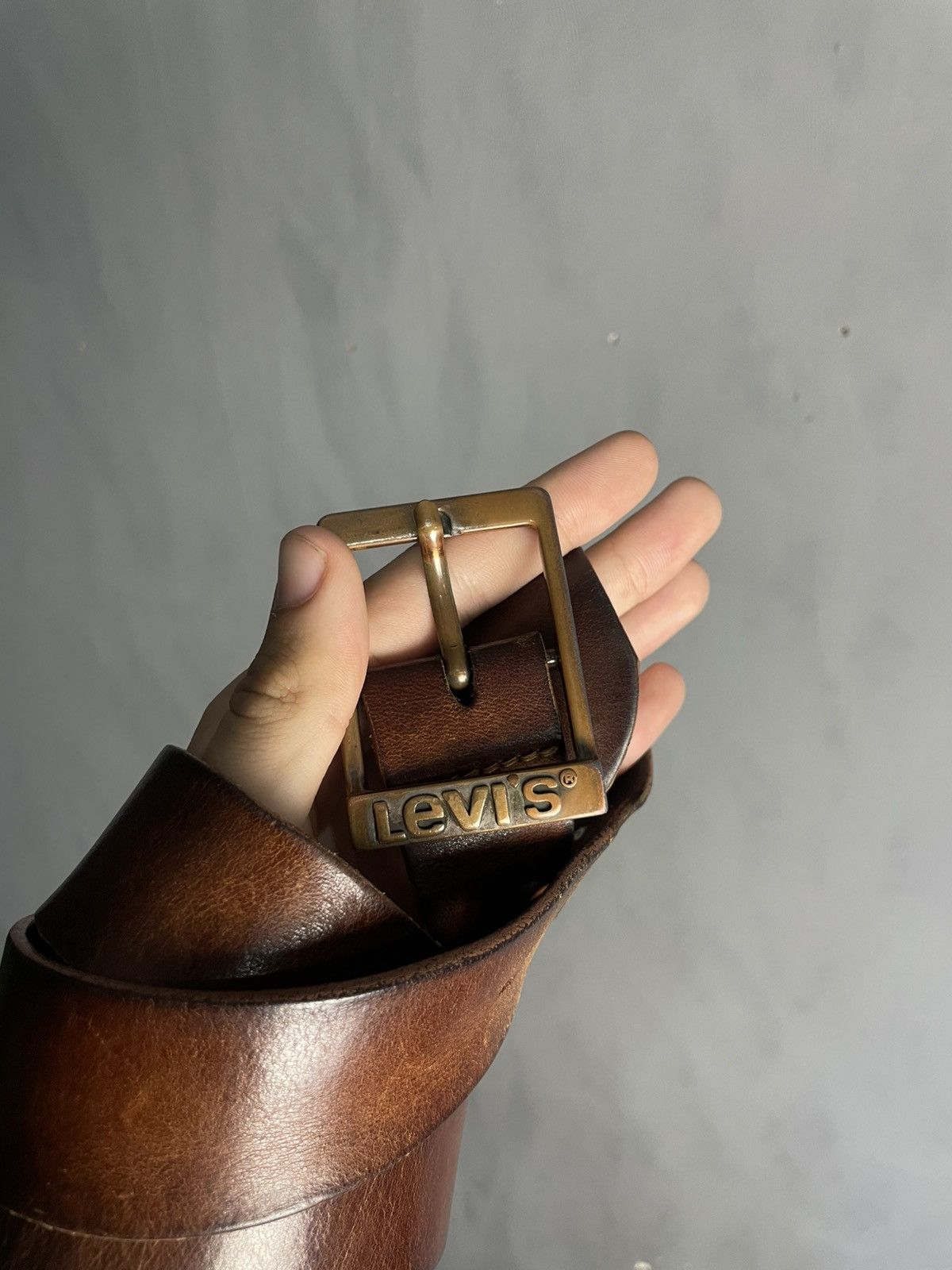Levi's Levi’s Leather Brown Belt Made In Italy 34/85 Size 34 - 2 Thumbnail