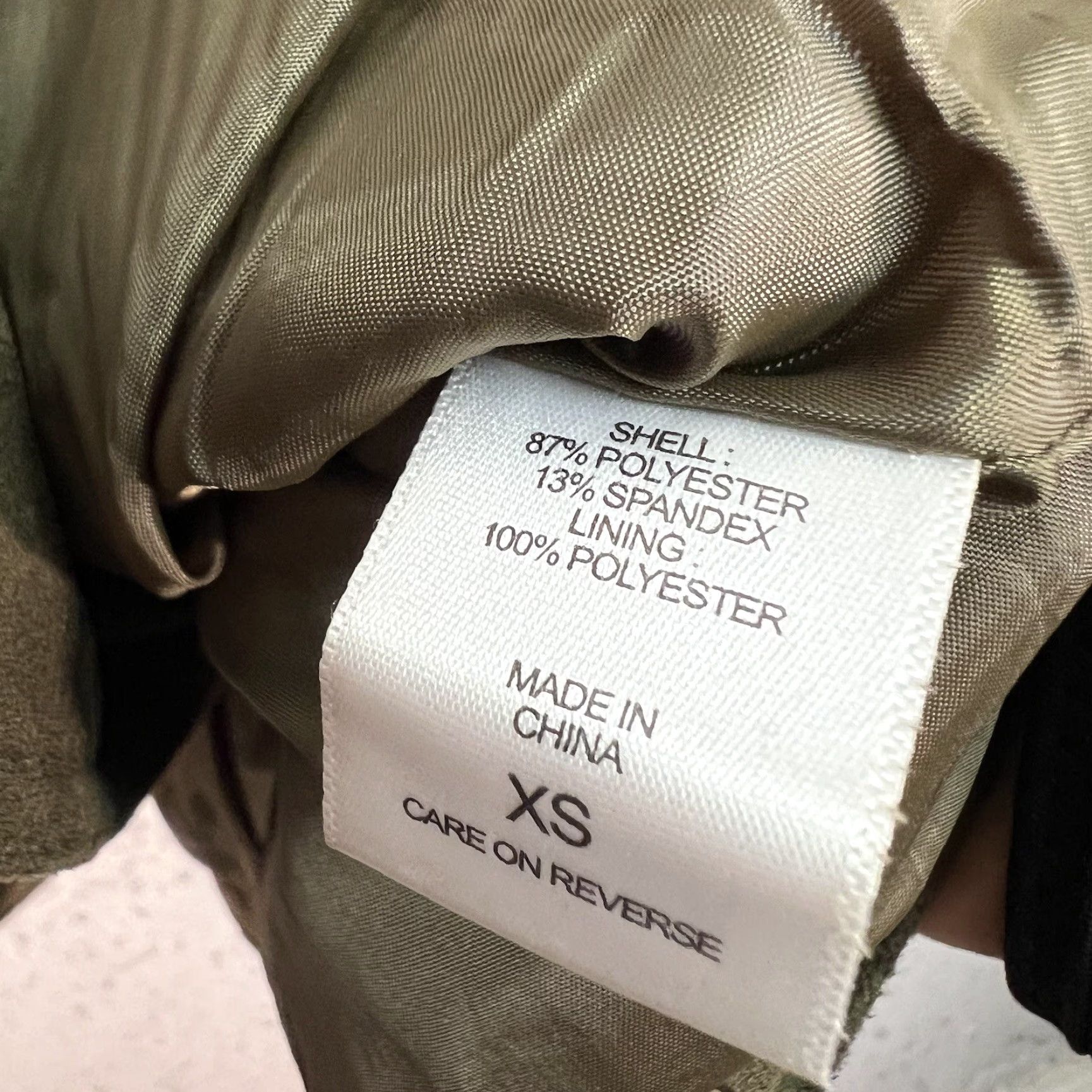 Vintage New York & Company Biker Jacket Womens XS Olive Green Faux Suede Motorcycle Jacket, Regular, Zip, Long Sleeve, Polyester, Green, Womens, Jacket Size XS / US 0-2 / IT 36-38 - 7 Thumbnail