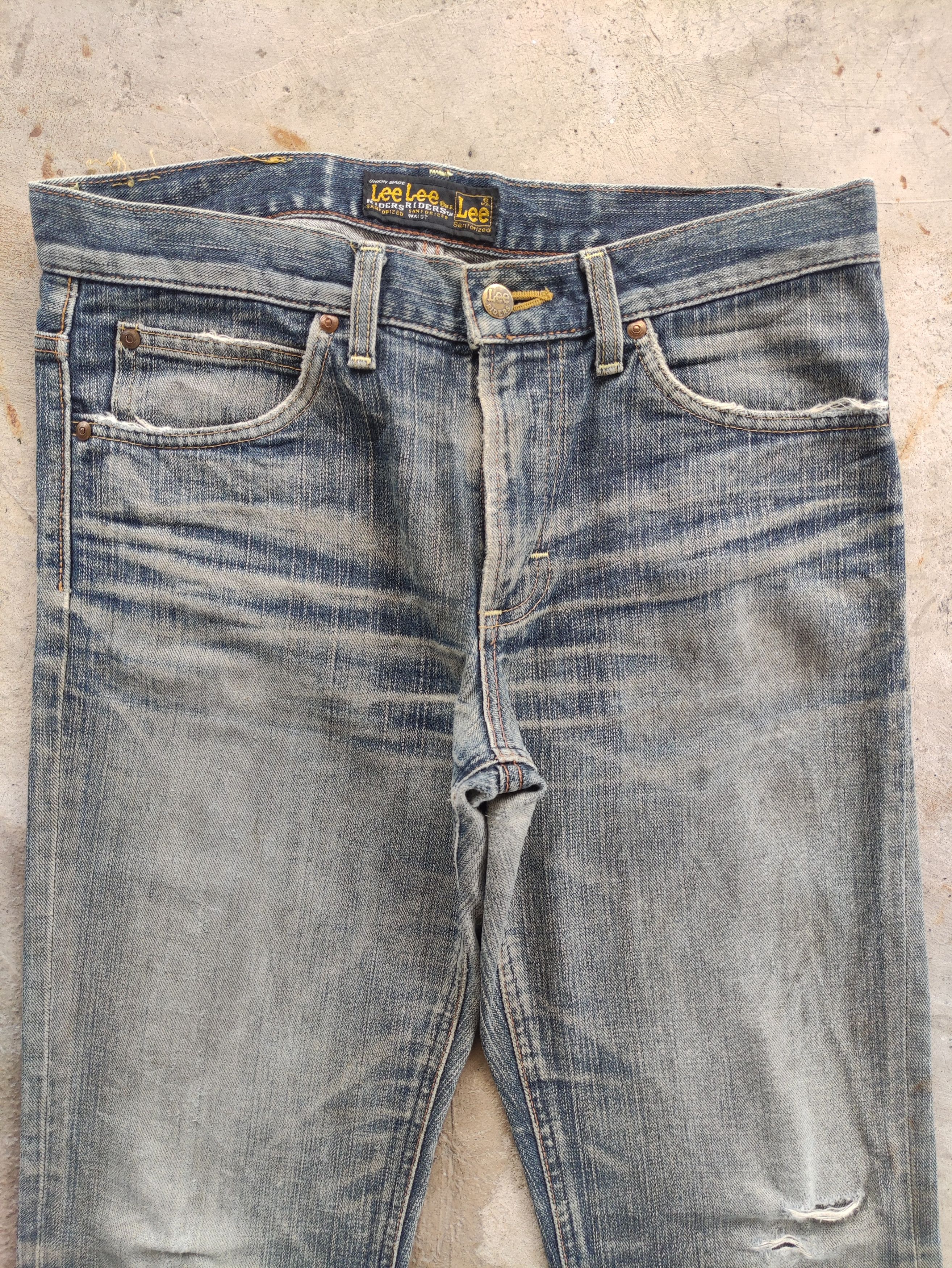 Lee Vintage Lee Jean Flare Rusty Distressed Denim Size US 33 - 3 Thumbnail
