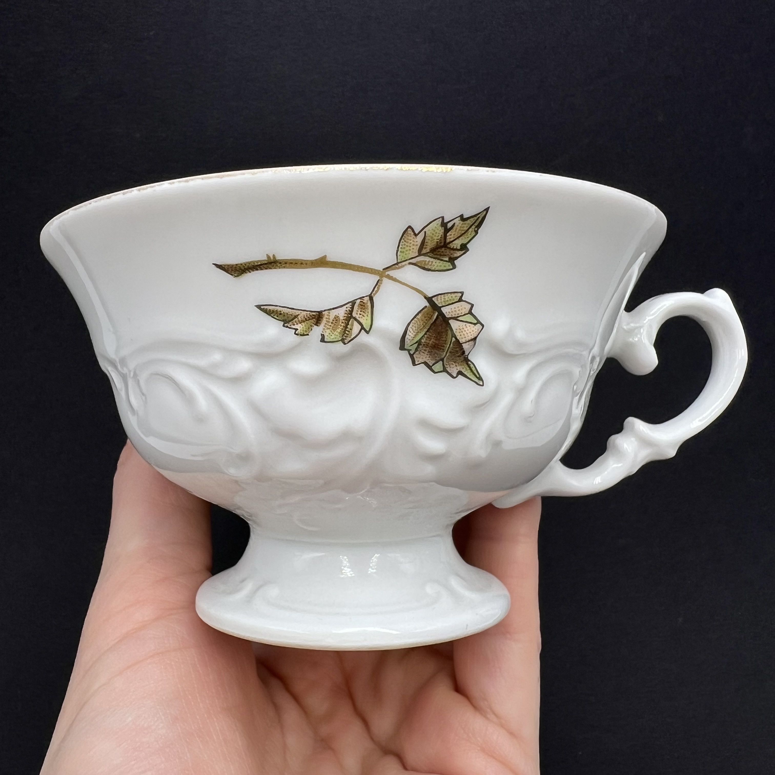 Vintage ANTIQUE Walbrzych Poland Porcelain Pedestal Cup Handpainted Size ONE SIZE - 1 Thumbnail