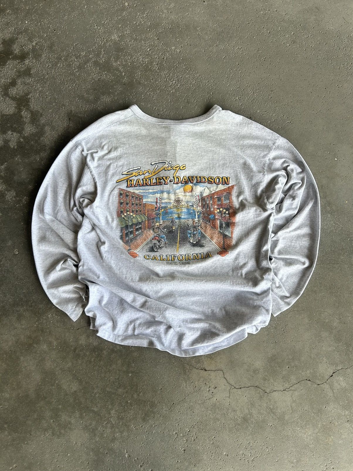Harley Davidson × Vintage Vintage 90s Harley Davidson San Diego Longsleeve Size US XL / EU 56 / 4 - 1 Thumbnail