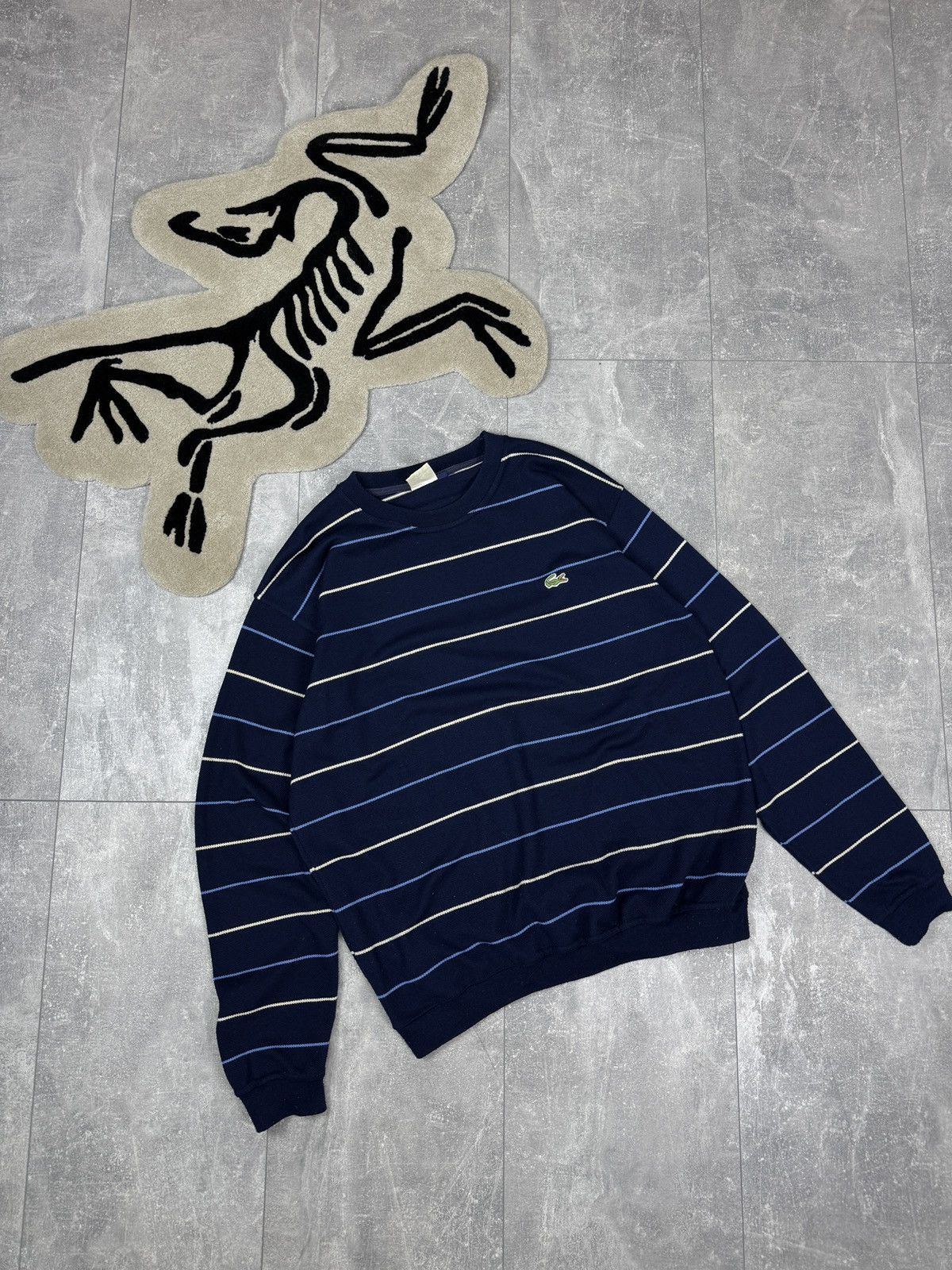 Lacoste × Vintage Mens Vintage Lacoste striped sweater luxury rare 90s jacket Size US L / EU 52-54 / 3 - 1 Thumbnail