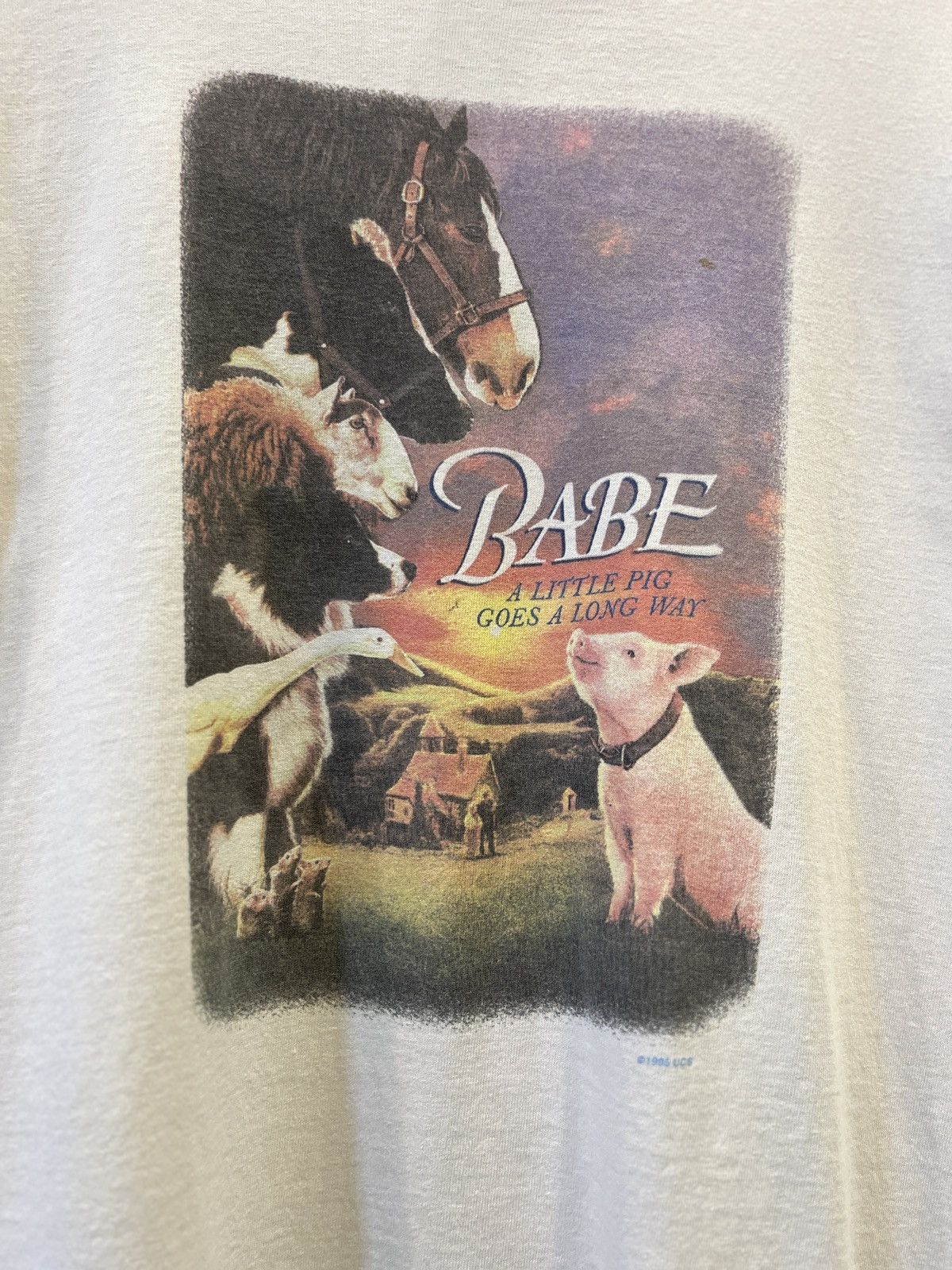 Vintage Vintage 1995 Babe the Pig Movie Promo Size US L / EU 52-54 / 3 - 2 Thumbnail