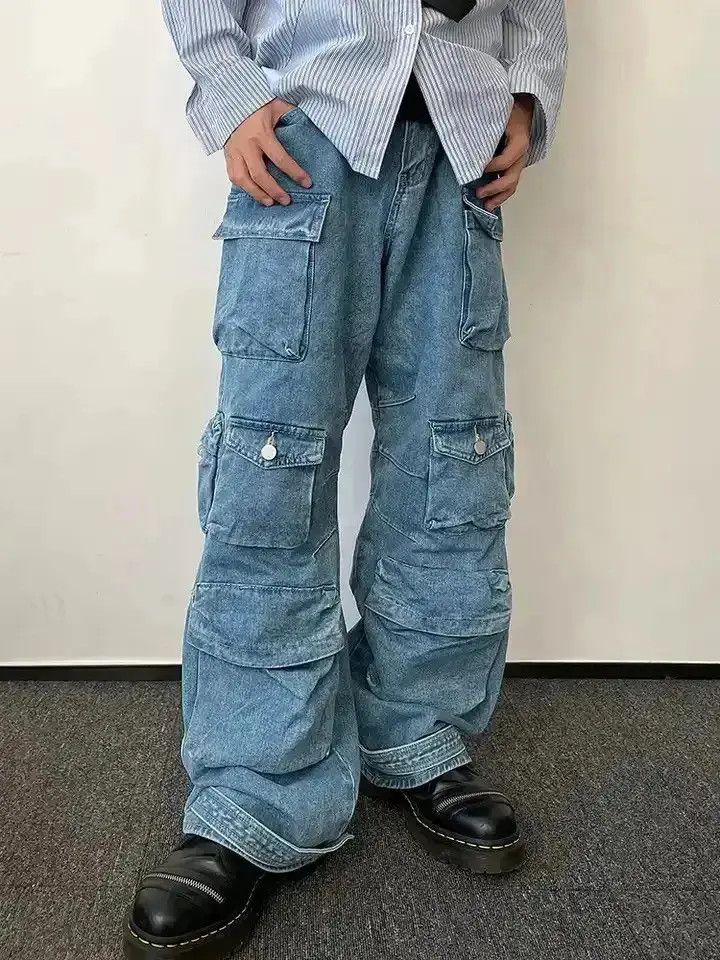 Japanese Brand Y2K Style Multi-pocket Tooling Cargo Jeans Size US 32 / EU 48 - 1 Thumbnail