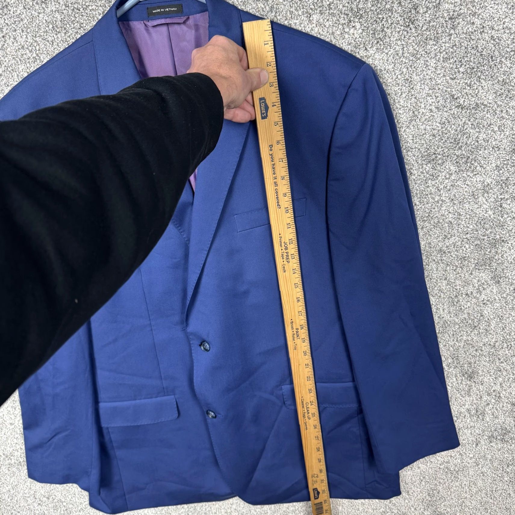 Sean John Sean John Suit Jacket Blue 46L Long Notch Lapel Two-Button Single-Breasted Mens Blazer Business Formal Luxury Size 46R - 2 Thumbnail
