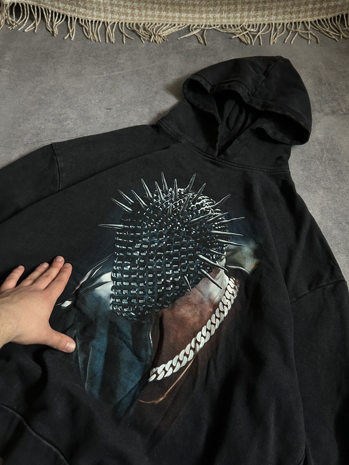 Rap Tees Vintage Upscale Kanye West thunder mask big logo hoodie Size US XL / EU 56 / 4 - 3 Thumbnail