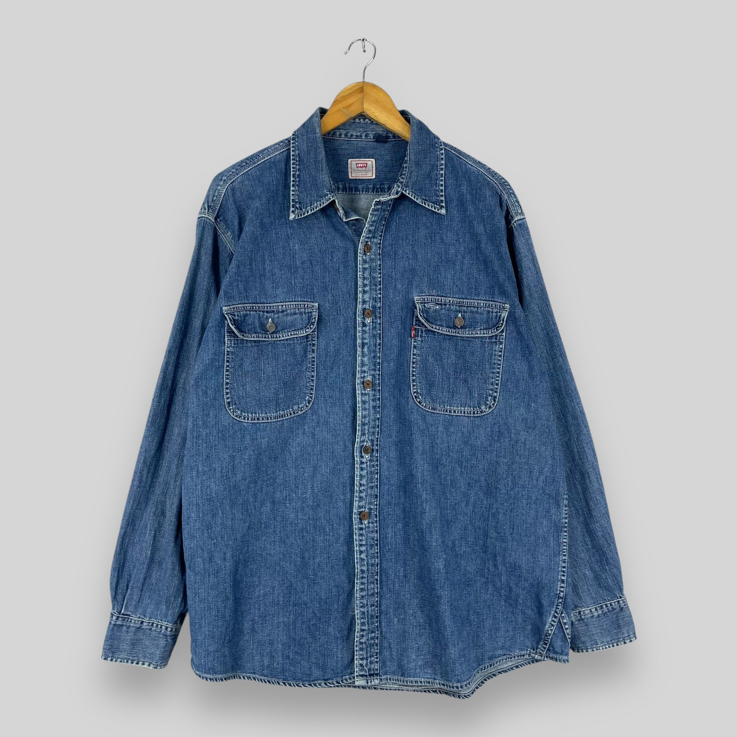 Levi's Vintage 90s LEVIS Denim Workers Double Pocket Shirt Size US XL / EU 56 / 4 - 1 Thumbnail