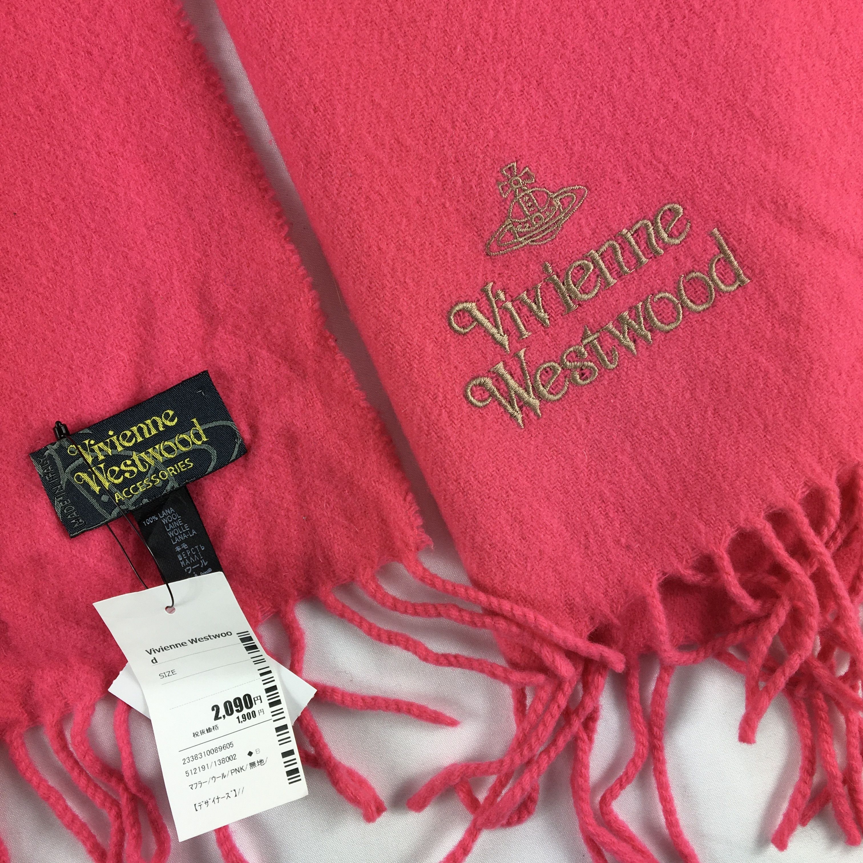 Vintage × Vivienne Westwood Vintage Vivienne Westwood Scarf Muffler Orbs Wool Scarves Size ONE SIZE - 4 Thumbnail