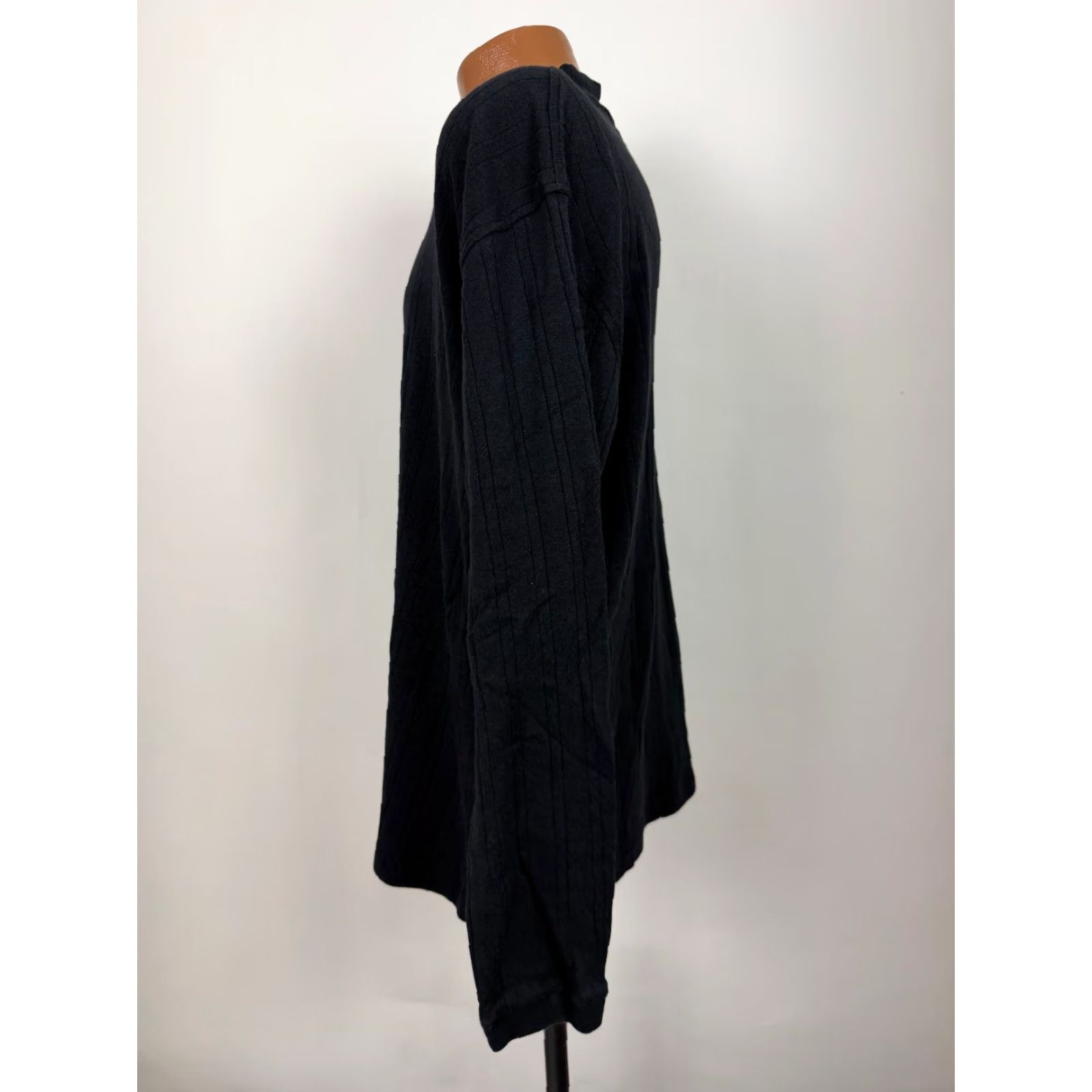 Vintage Vintage Vintage Ribbed Mock Neck Shirt Men XL Stretchy Minimal Preppy Black Rayon Cotton Size US XL / EU 56 / 4 - 6 Thumbnail