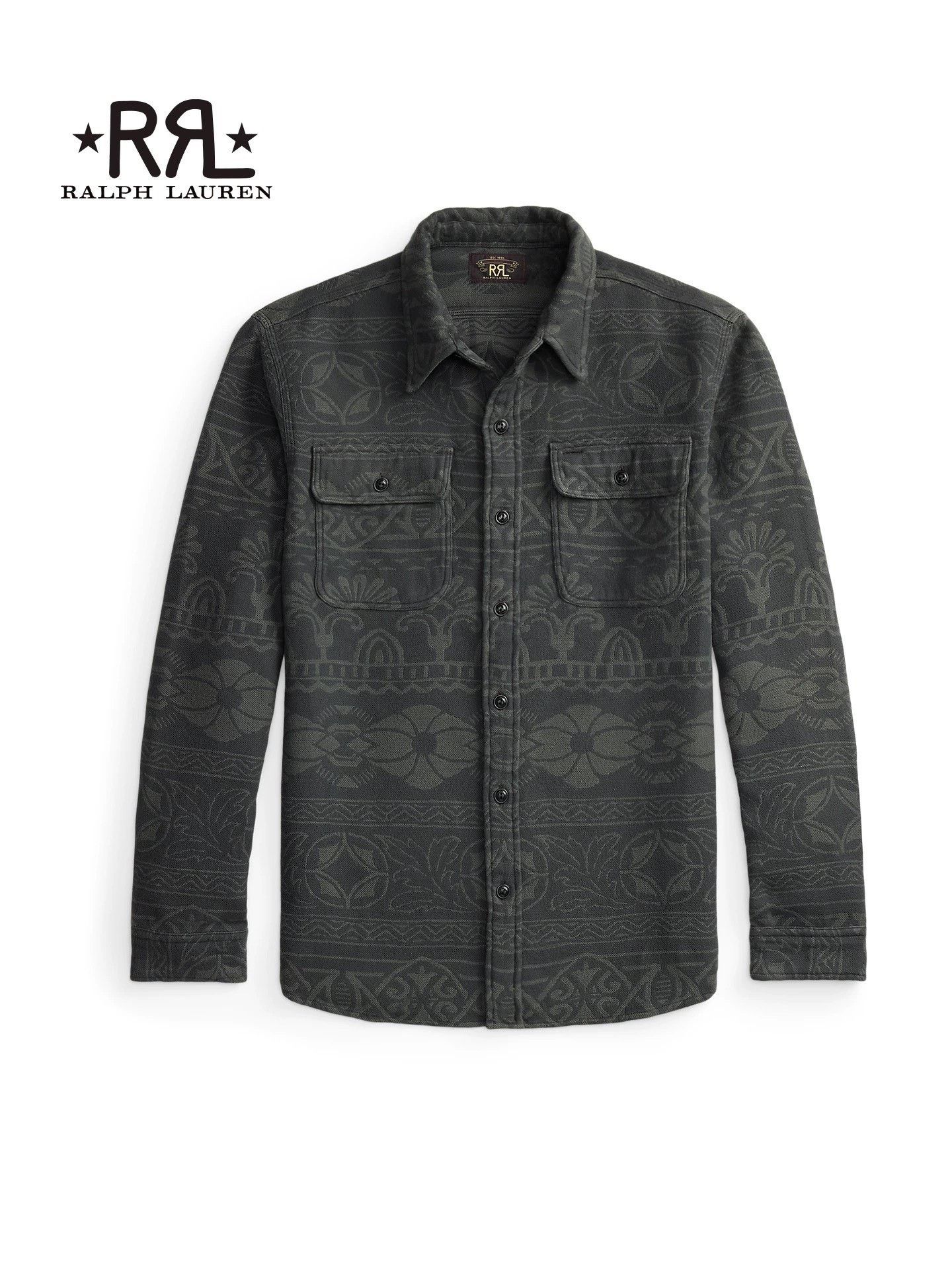 RRL Ralph Lauren RRL 2026 Spring Jacquard Cotton Work Shirt Size US M / EU 48-50 / 2 - 1 Thumbnail