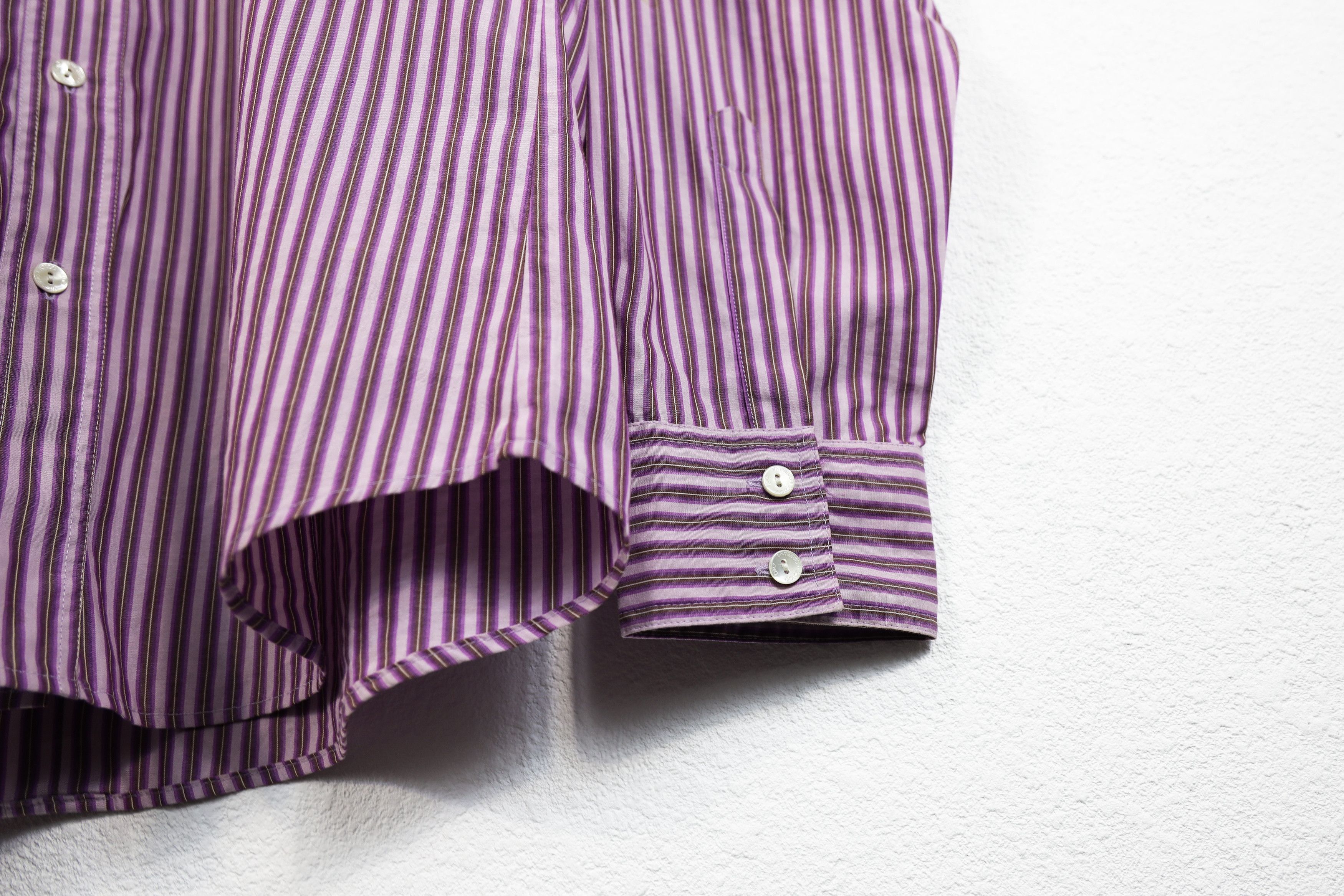 Dolce & Gabbana Dolce & Gabbana Pocket Logo Tab Purple Striped Shirt L Size US L / EU 52-54 / 3 - 4 Thumbnail
