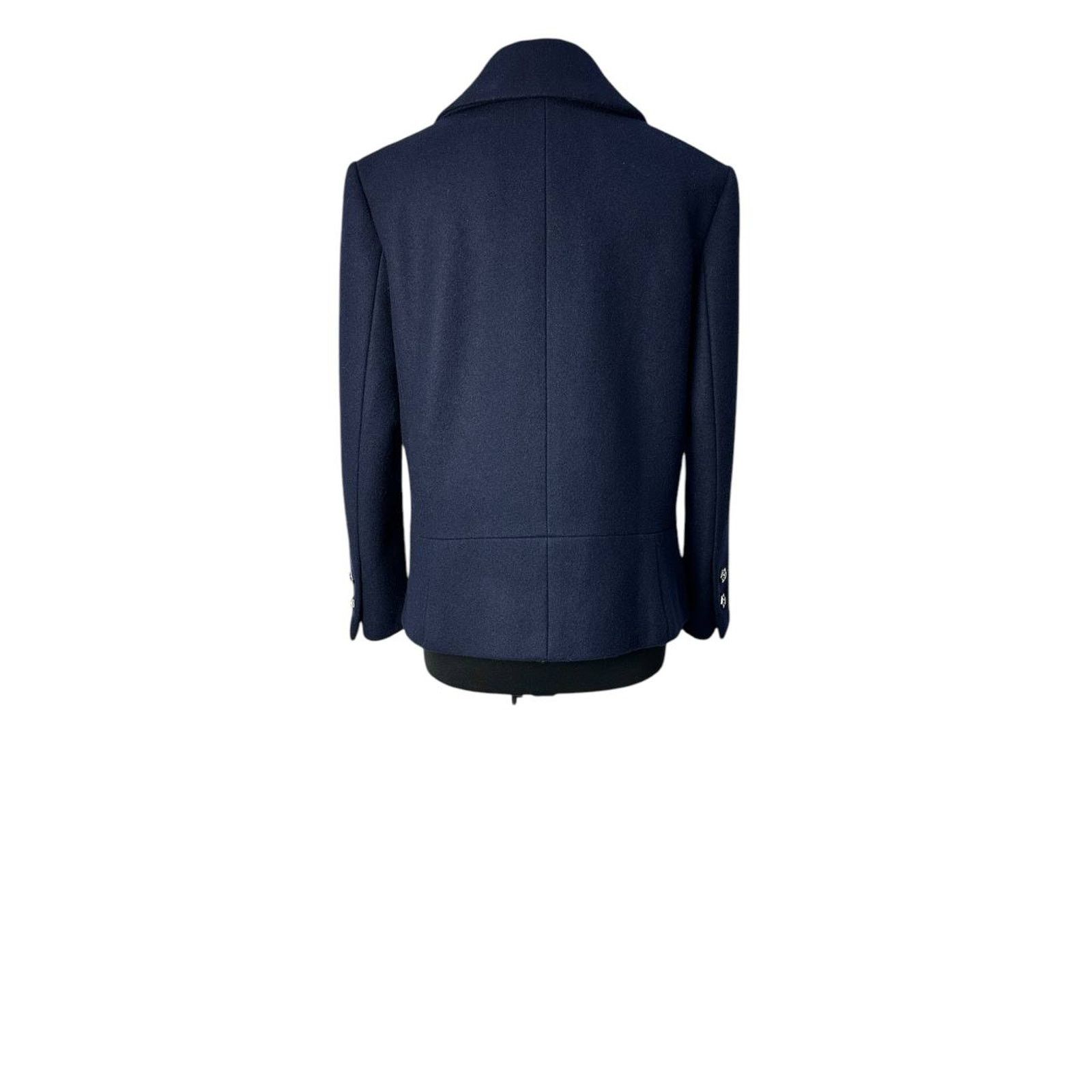 Chanel Chanel Navy Blue Wool Double-Breasted Peacoat Sz.38 Size S / US 4 / IT 40 - 5 Thumbnail