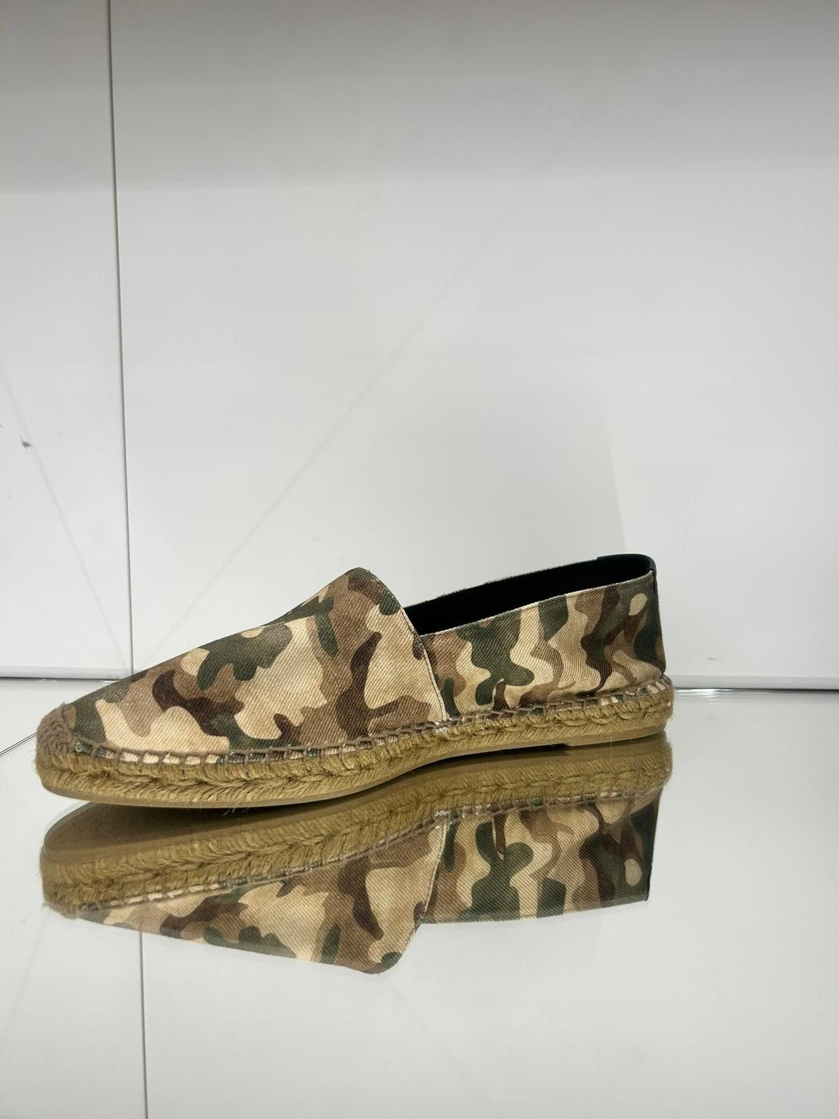 Saint Laurent Paris HIGH-TOP ESPADRILLES WITH ORGANIC COTTON AND LACES Size US 12 / EU 45 - 3 Thumbnail