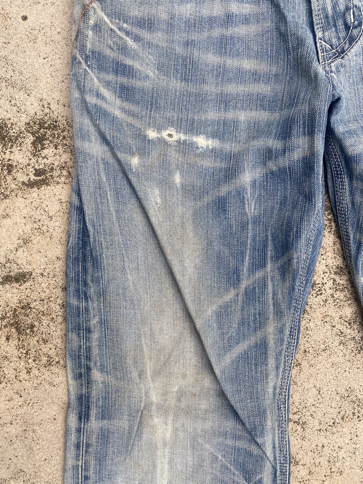 Edwin × Japanese Brand × Vintage Vintage y2K Edwin Distressed Honeycomb Denim Jeans Size US 33 - 9 Thumbnail