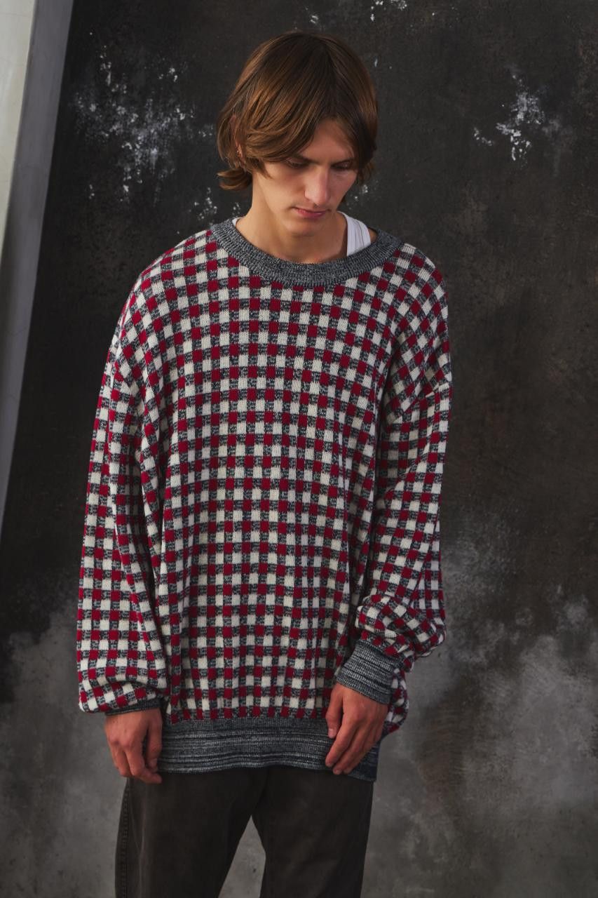 Takahiromiyashita The Soloist. TAKAHIROMIYASHITA TheSoloist. Check Crewneck Knit Sweater Size US S / EU 44-46 / 1 - 1 Thumbnail