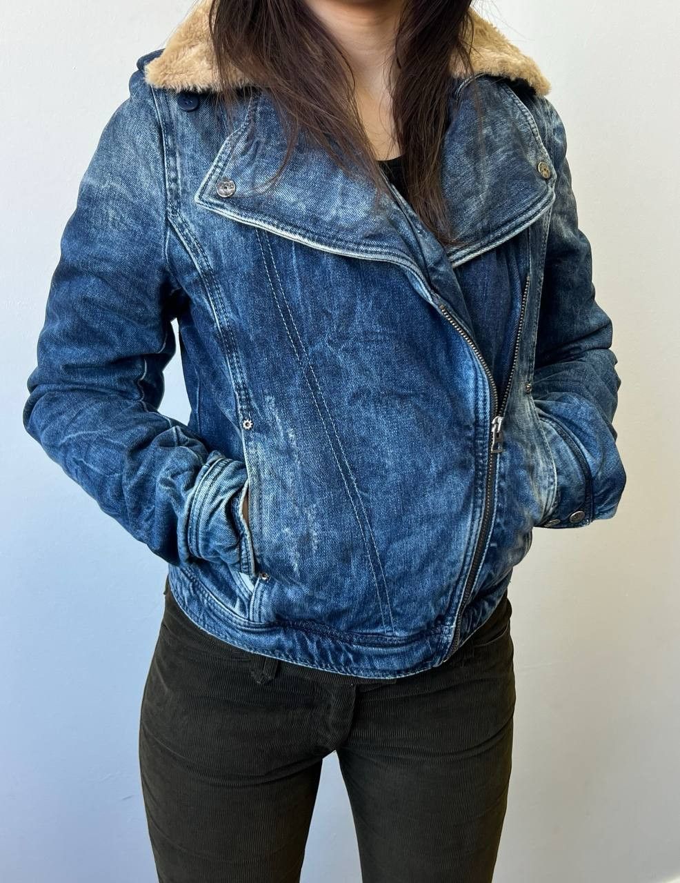 Diesel Crazy DIESEL Vintage Faux Fur Sherpa Washed Denim Jacket Size S / US 4 / IT 40 - 1 Thumbnail