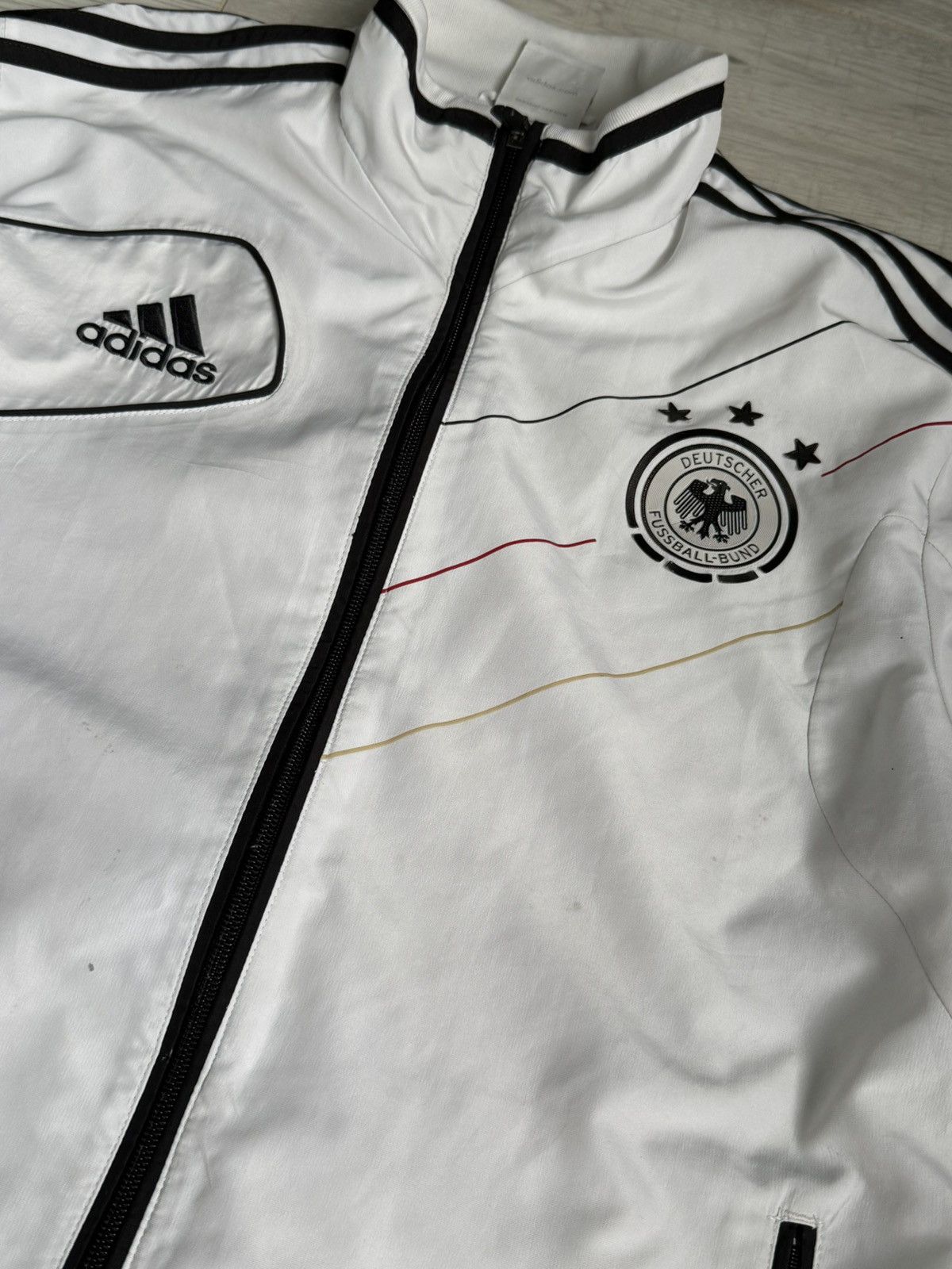 Adidas Adidas Germany DFB Soccer Track Jacket White Black Stripes Size US M / EU 48-50 / 2 - 4 Thumbnail