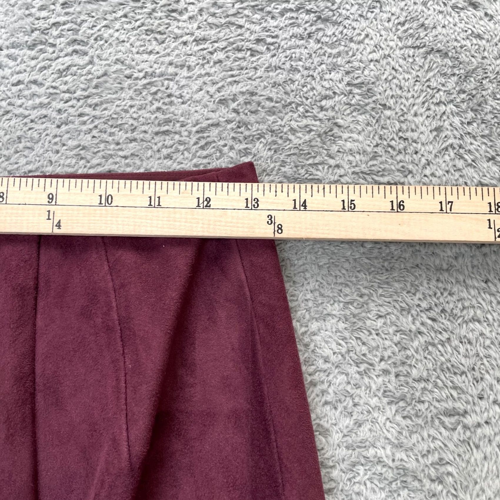 Express Express Skirt Womens 4 Red Faux Suede Fringe Hem Asymmetrical Stretch Lined Size 27" / US 4 / IT 40 - 8 Thumbnail