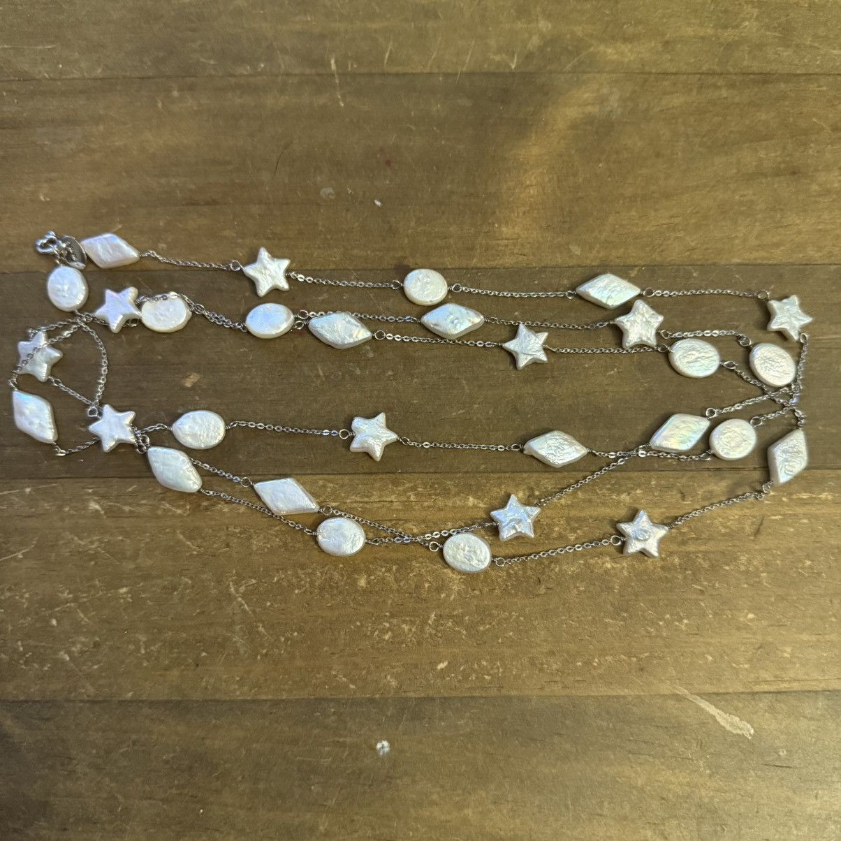 Other Long 925 station diamond, star, oval shaped pearl necklace Size ONE SIZE - 2 Thumbnail
