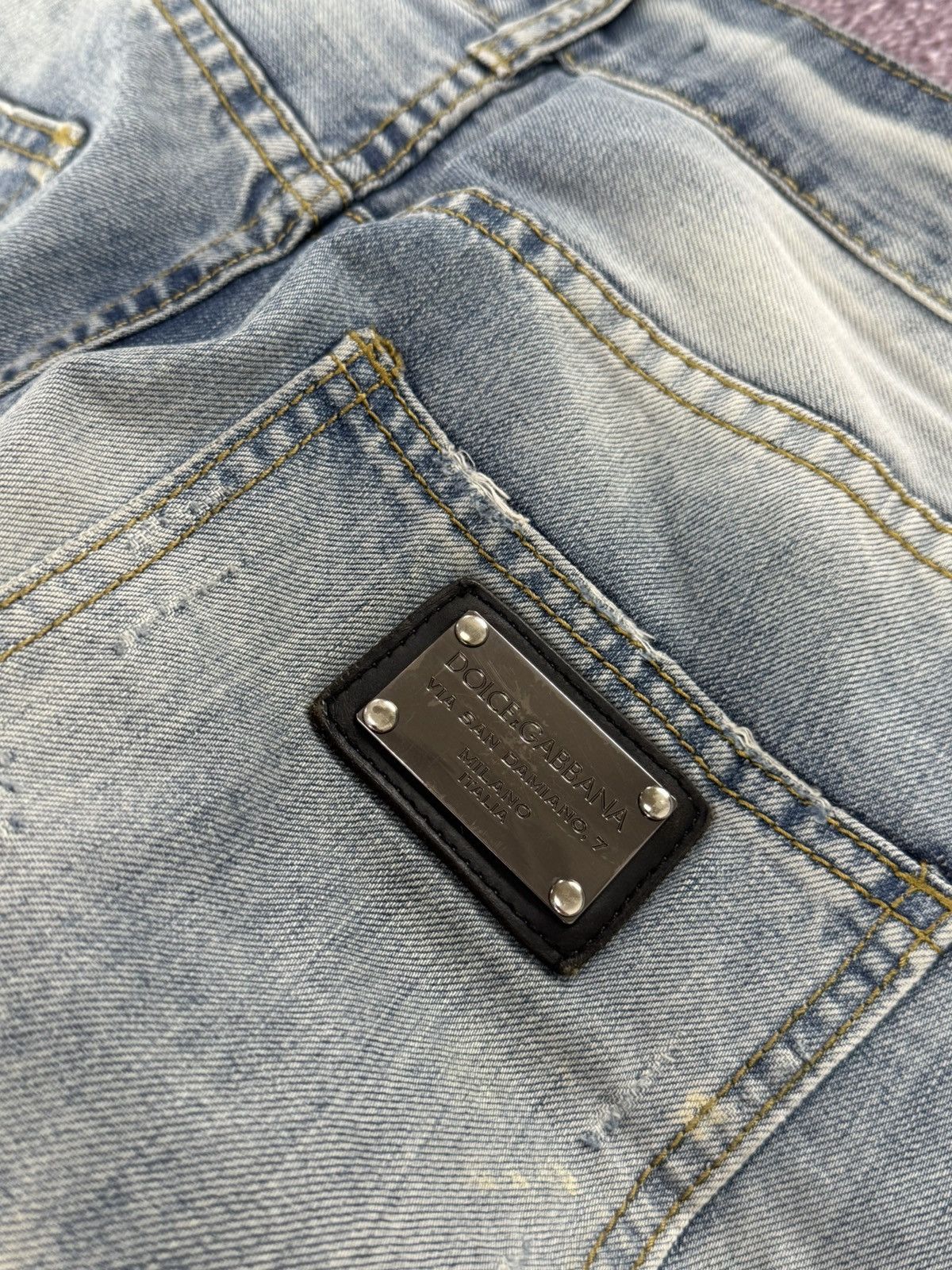 Dolce & Gabbana D&G Dolce & Gabbana Y2K Ribbed Denim Faded Jeans Size 32" / US 10 / IT 46 - 10 Thumbnail