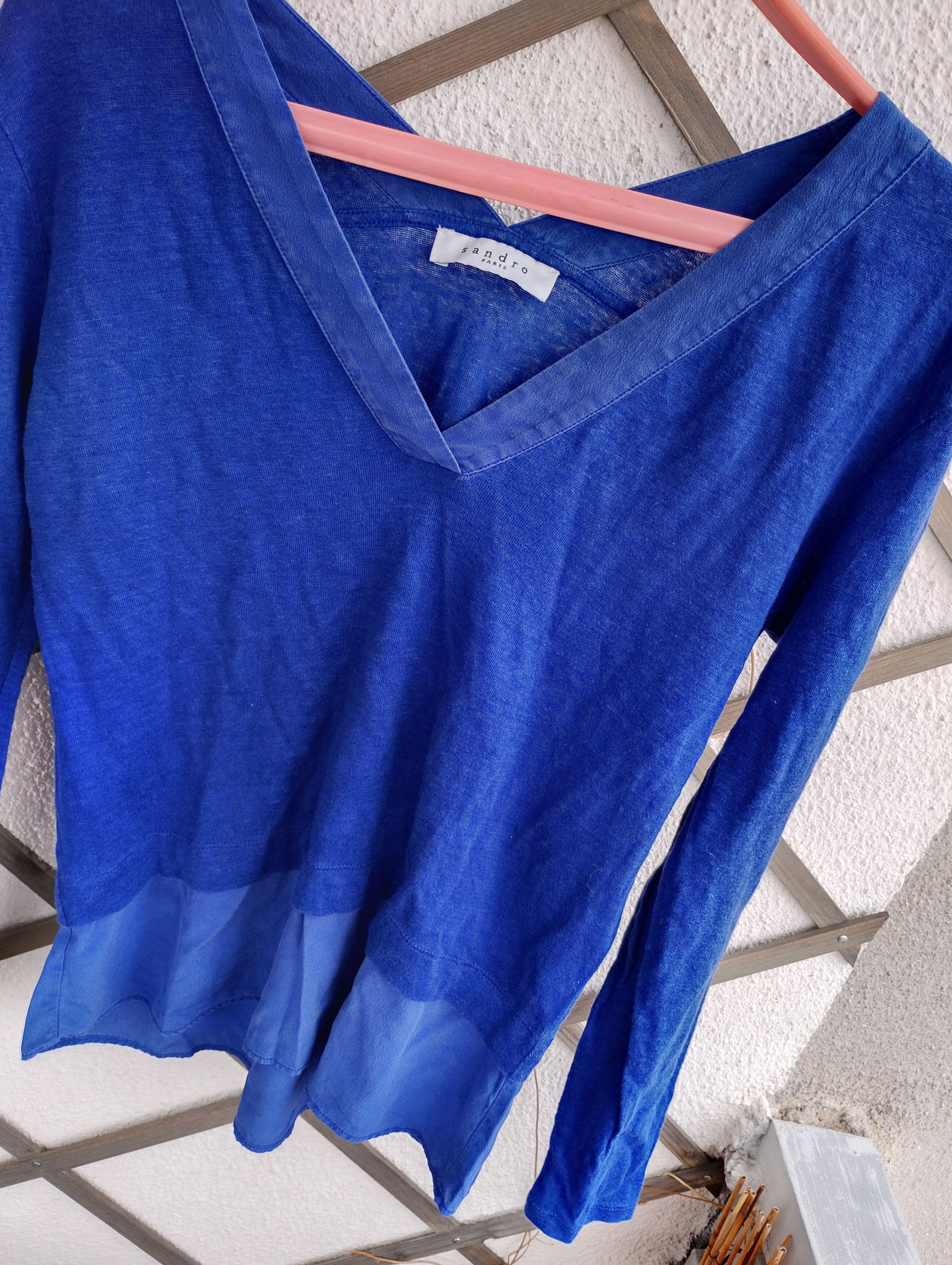 Sandro Sandro Paris V-neck top layered design sz M? Size M / US 6-8 / IT 42-44 - 3 Thumbnail