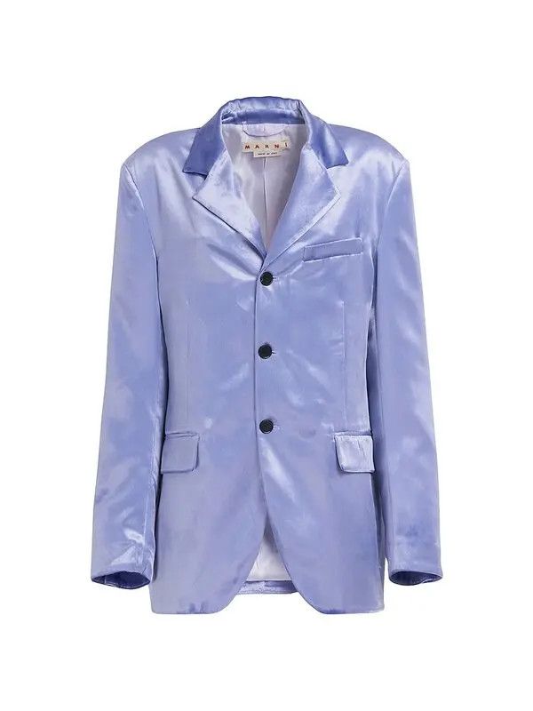 image of Marni O1W1Db10524 Single Breasted Jacket In Blue, Women's (Size 2XL)