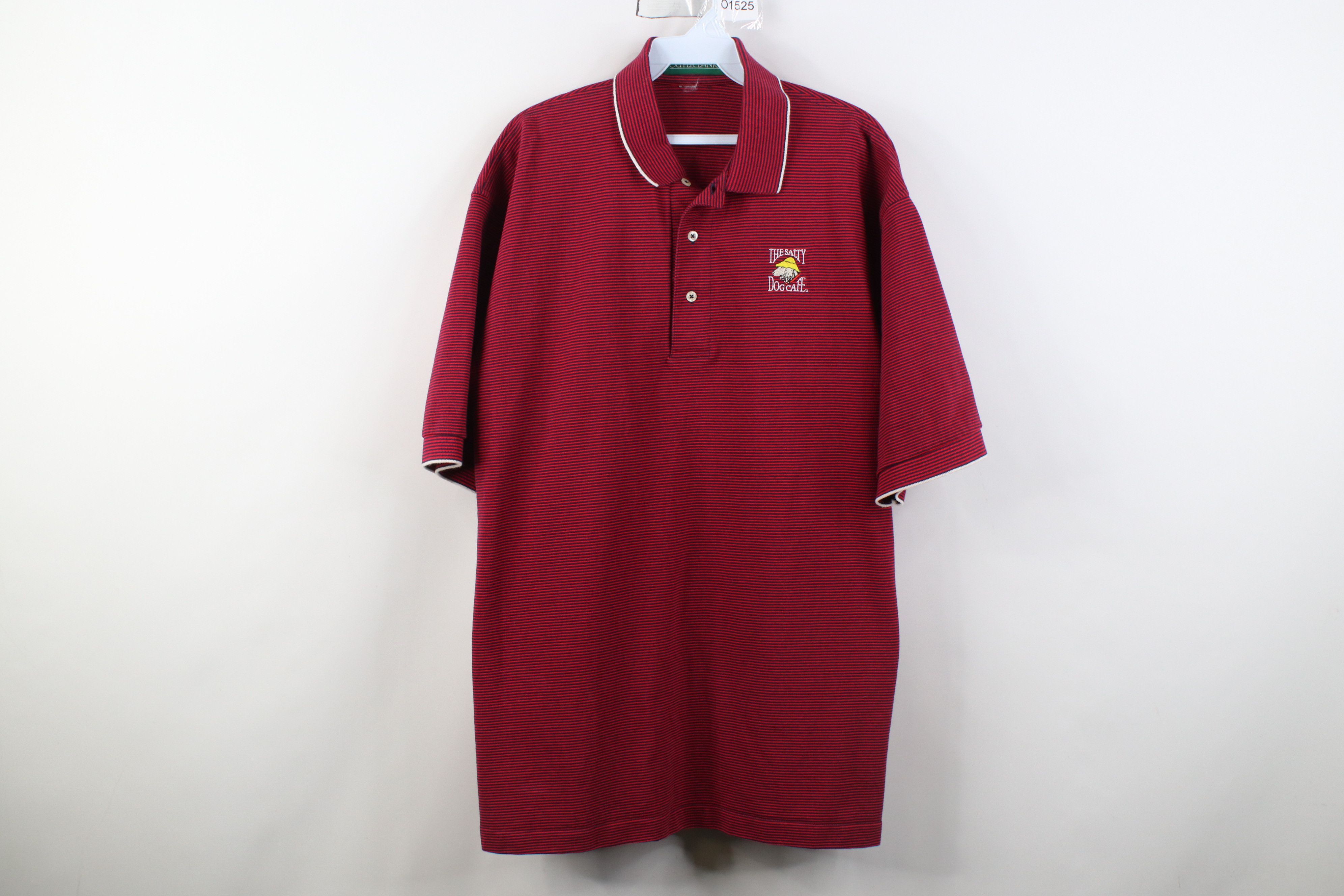 Vintage Vintage 90s The Salty Dog Cafe Collared Golf Polo Shirt Red Size US L / EU 52-54 / 3 - 1 Thumbnail