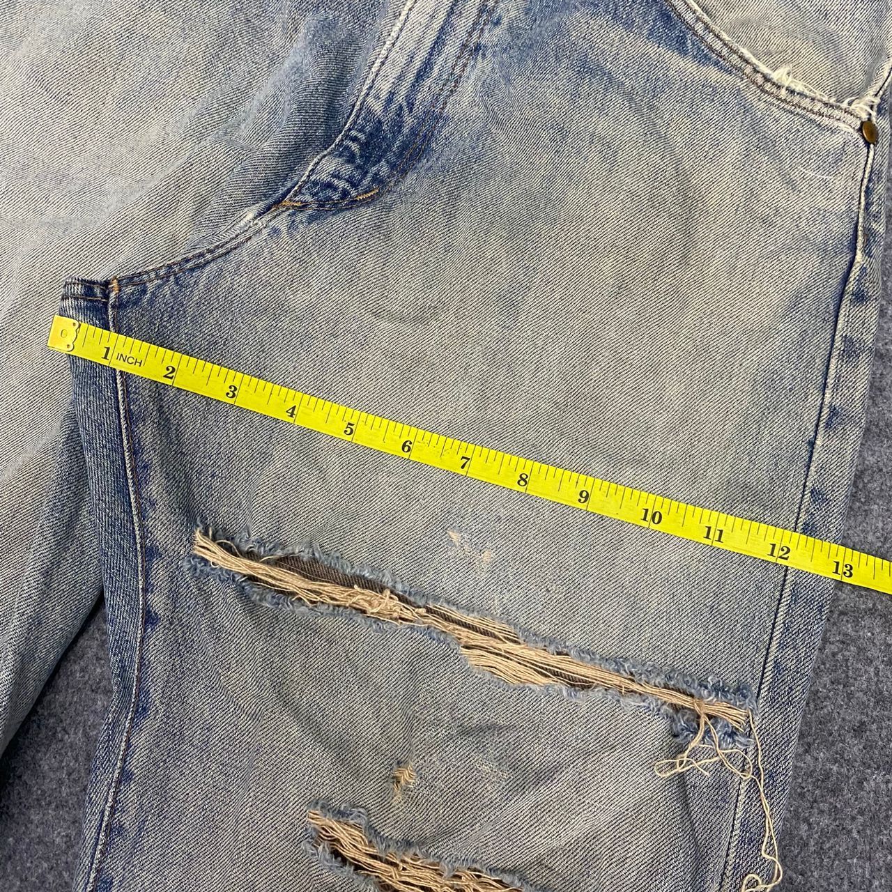 Vintage Vintage Wrangler Buckle Back Selvegde Distressed Denim Size US 31 - 6 Thumbnail