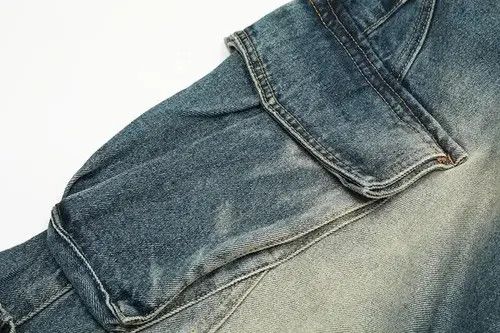 Japanese Brand Streetwear Side Pockets Washed Baggy Blue Jean Unisex Size US 28 / EU 44 - 4 Thumbnail