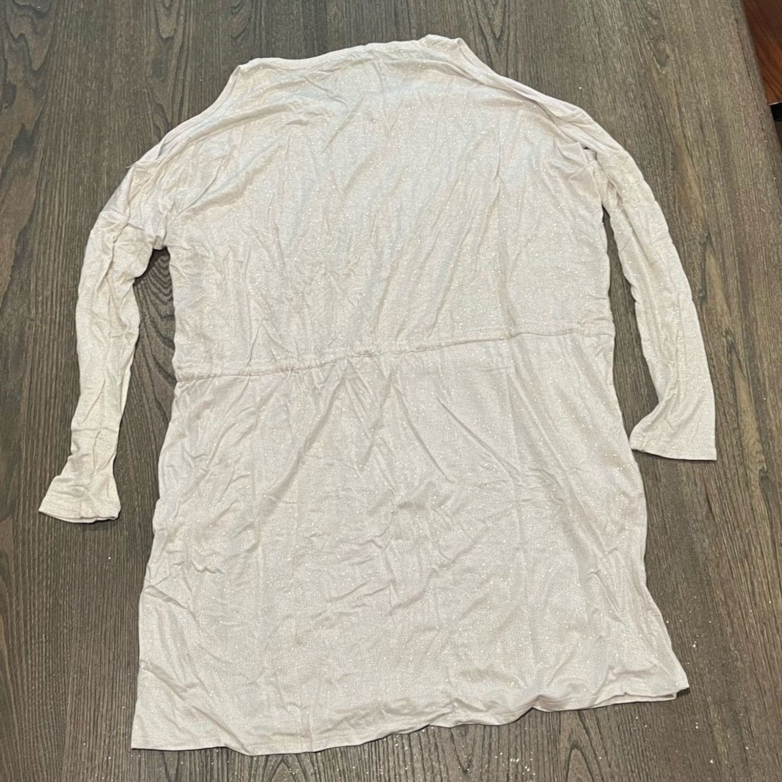 Vintage NWT Chaser White Glitter Mini Dress Long Sleeve Pockets Sz M Size M / US 6-8 / IT 42-44 - 4 Thumbnail