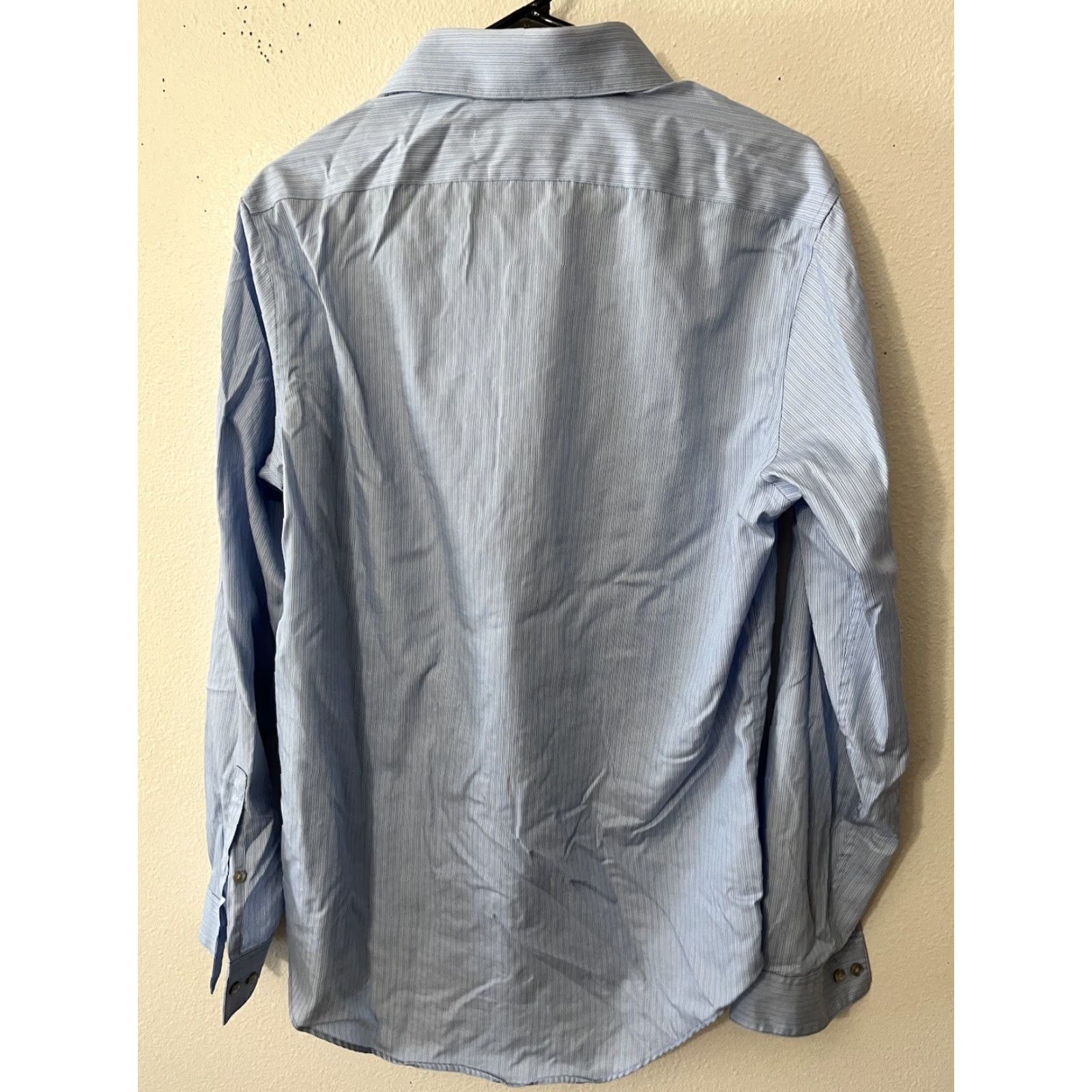 Calvin Klein CALVIN KLEIN Dress Shirt Blue Striped Non-Iron Slim Fit 15.5 Regular Long Sleeve Performance Mens Size US M / EU 48-50 / 2 - 2 Thumbnail