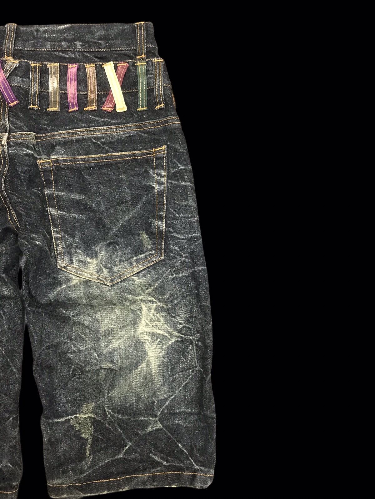 Japanese Brand 💥DOUBLE WAIST💥 NYLAUS SICK SHORT DISTRESSED DENIM F331 Size US 29 - 6 Thumbnail