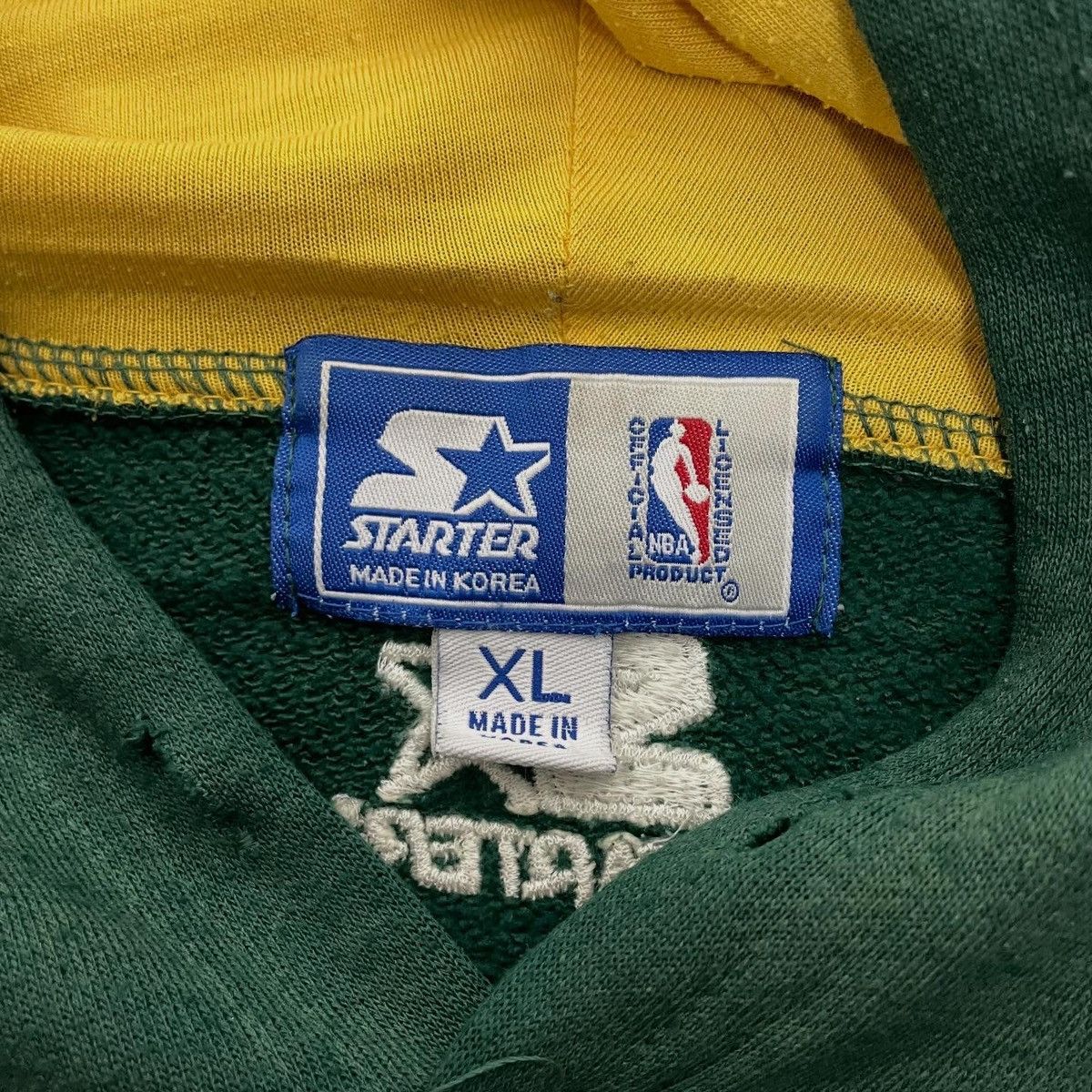 Starter Vintage Starter Seattle Sonics NBA Hoodie Sweatshirt 90s Size US XL / EU 56 / 4 - 3 Thumbnail
